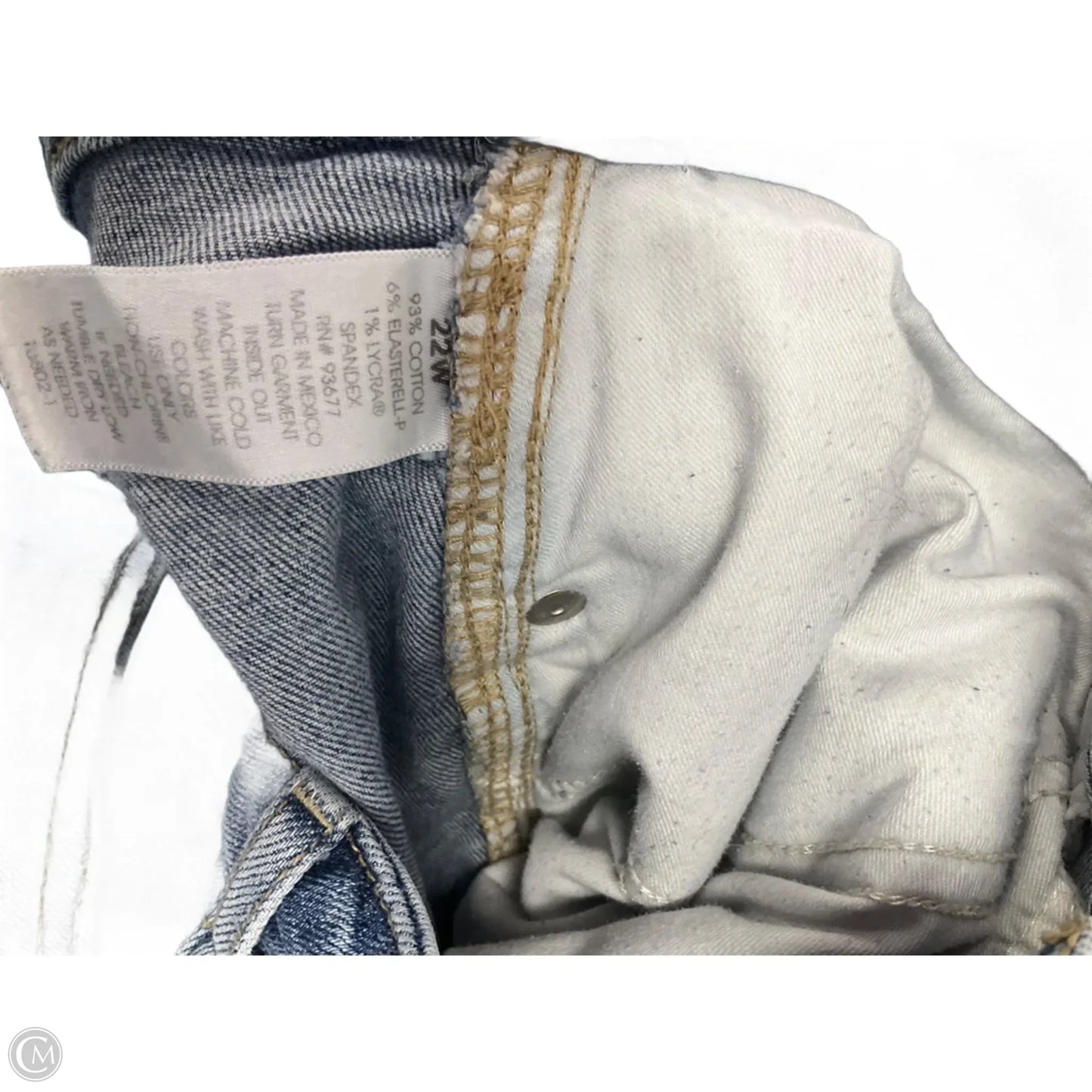 Jeans Straight By Ana In Blue Denim, Size: 22