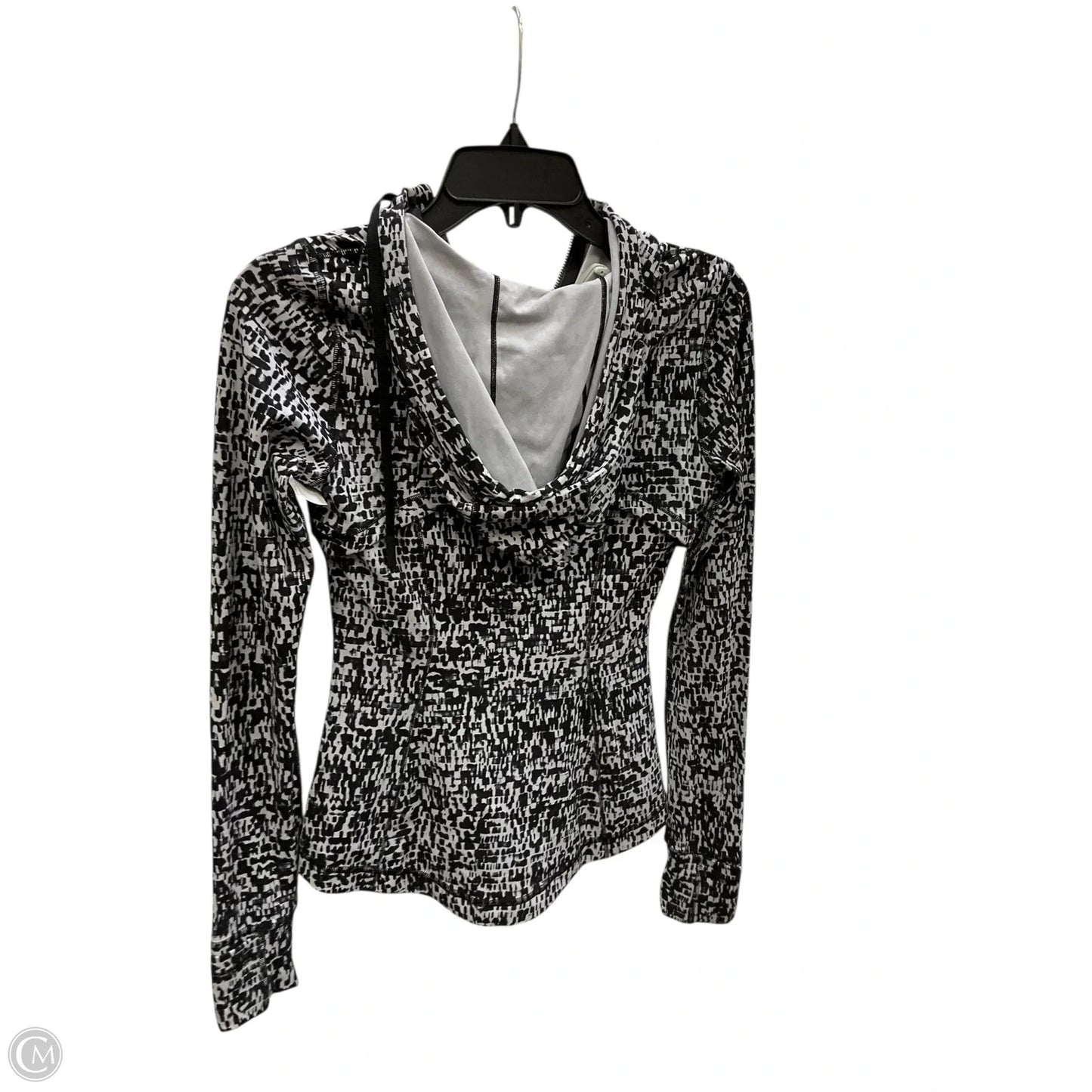 Athletic Jacket By Lululemon In Black & White, Size: 4