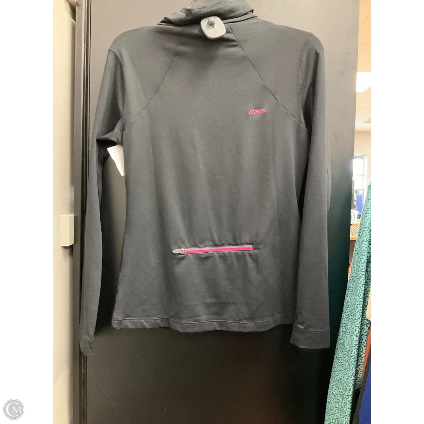 Athletic Jacket By Asics In Black, Size: S