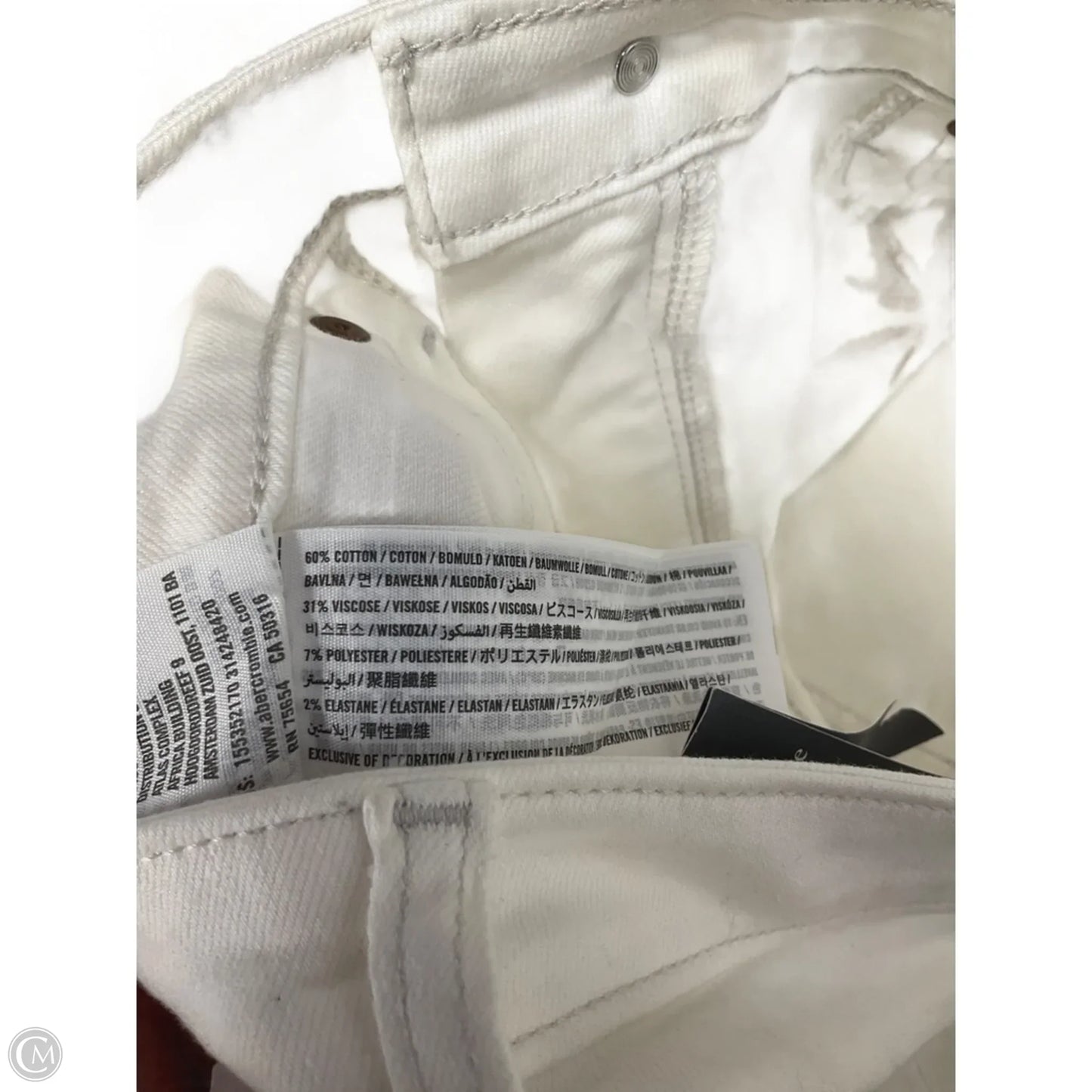 Jeans Straight By Abercrombie And Fitch In White, Size: 12