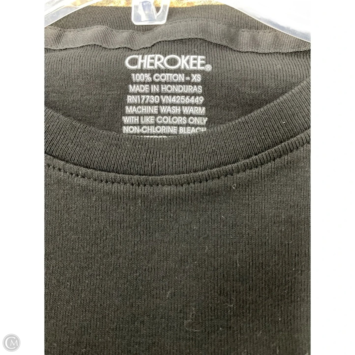 Top Short Sleeve By Cherokee In Black, Size: Xs