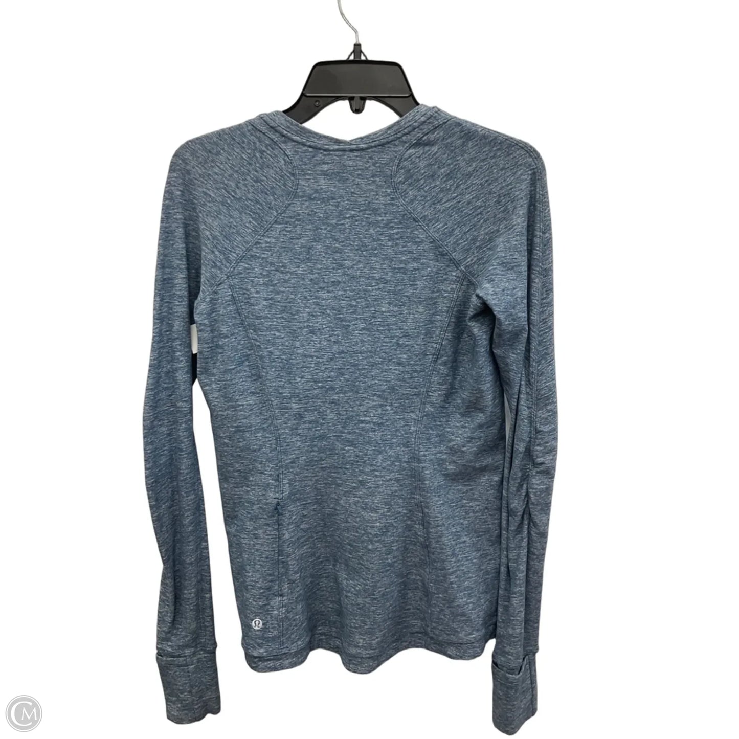 Athletic Top Long Sleeve Collar By Lululemon In Blue, Size: 8
