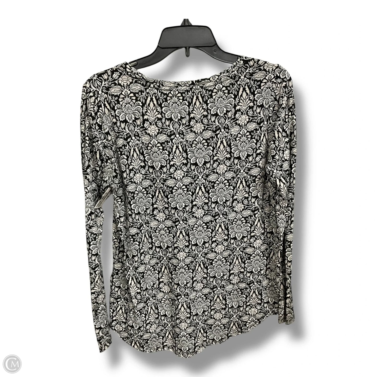 Top Long Sleeve By Lucky Brand In Black & Cream, Size: M