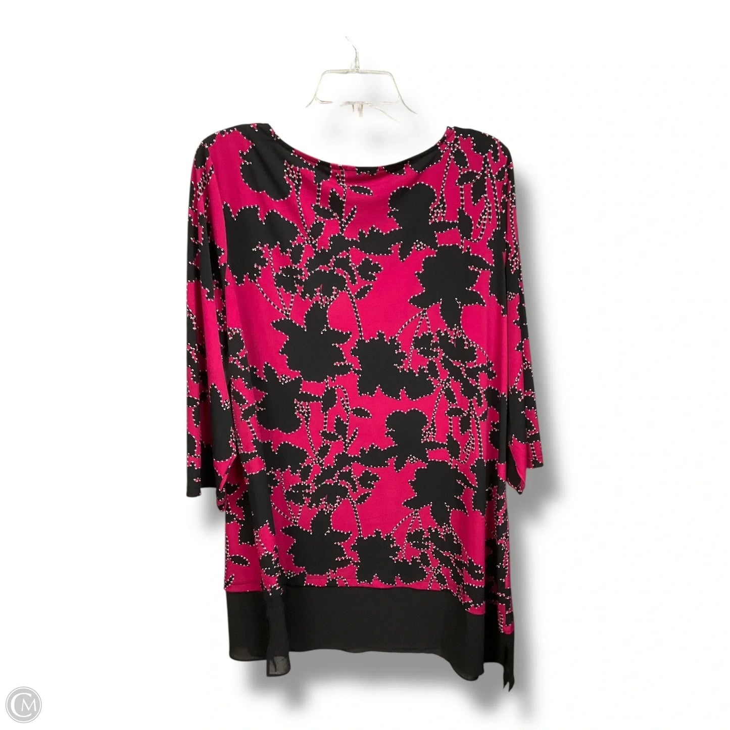 Blouse 3/4 Sleeve By Susan Graver In Maroon, Size: Xl