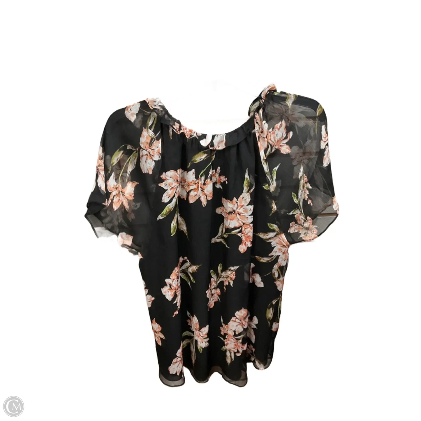 Blouse Short Sleeve By Lauren By Ralph Lauren In Floral Print, Size: 2x