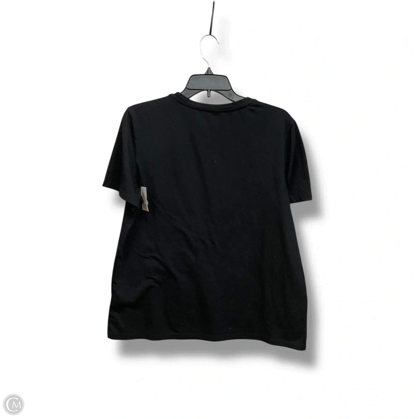 Top Short Sleeve By Shein In Black & Pink, Size: L