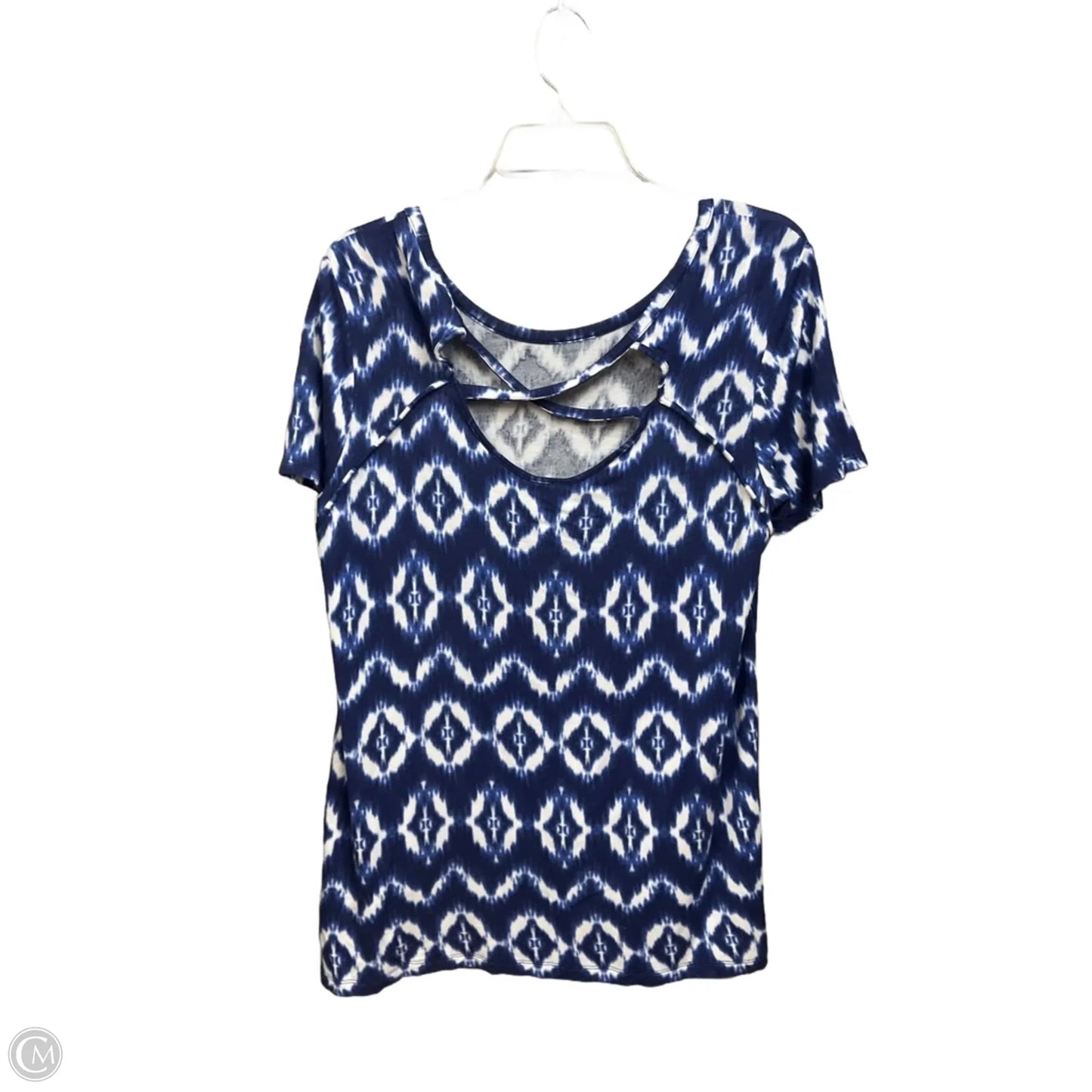 Top Short Sleeve By Sunday In Blue & White, Size: M