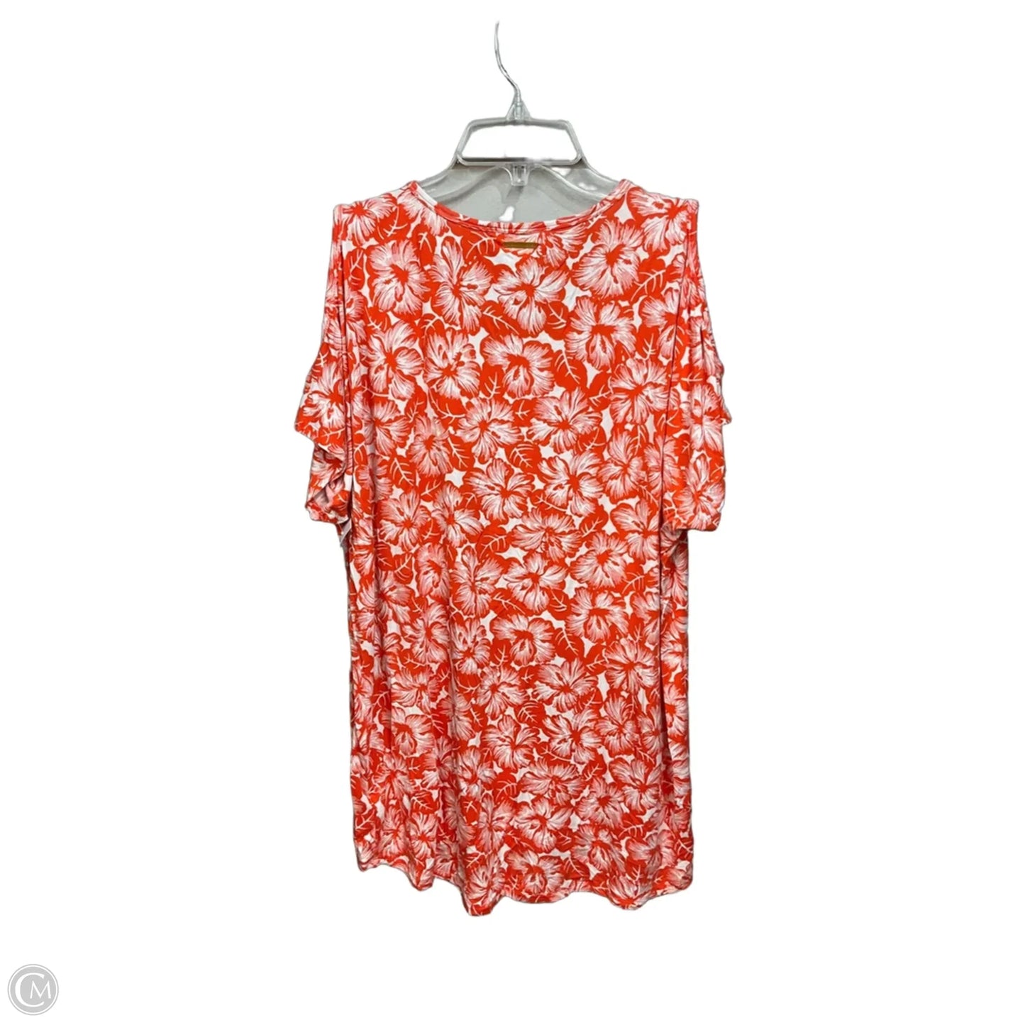 Top Short Sleeve By Michael By Michael Kors In Tropical Print, Size: 1x