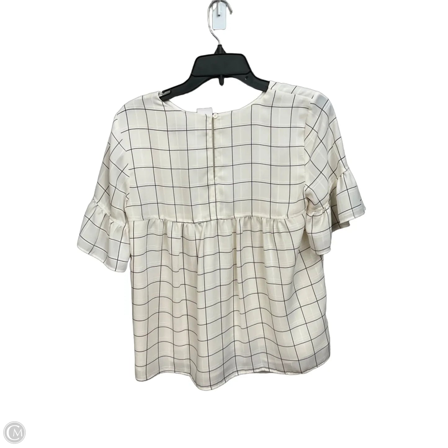 Top Short Sleeve By Loft In Black & Cream, Size: Xs
