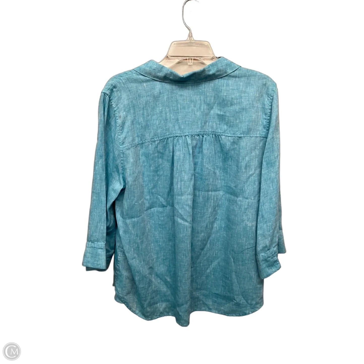 Blouse 3/4 Sleeve By Chicos In Blue, Size: Xl