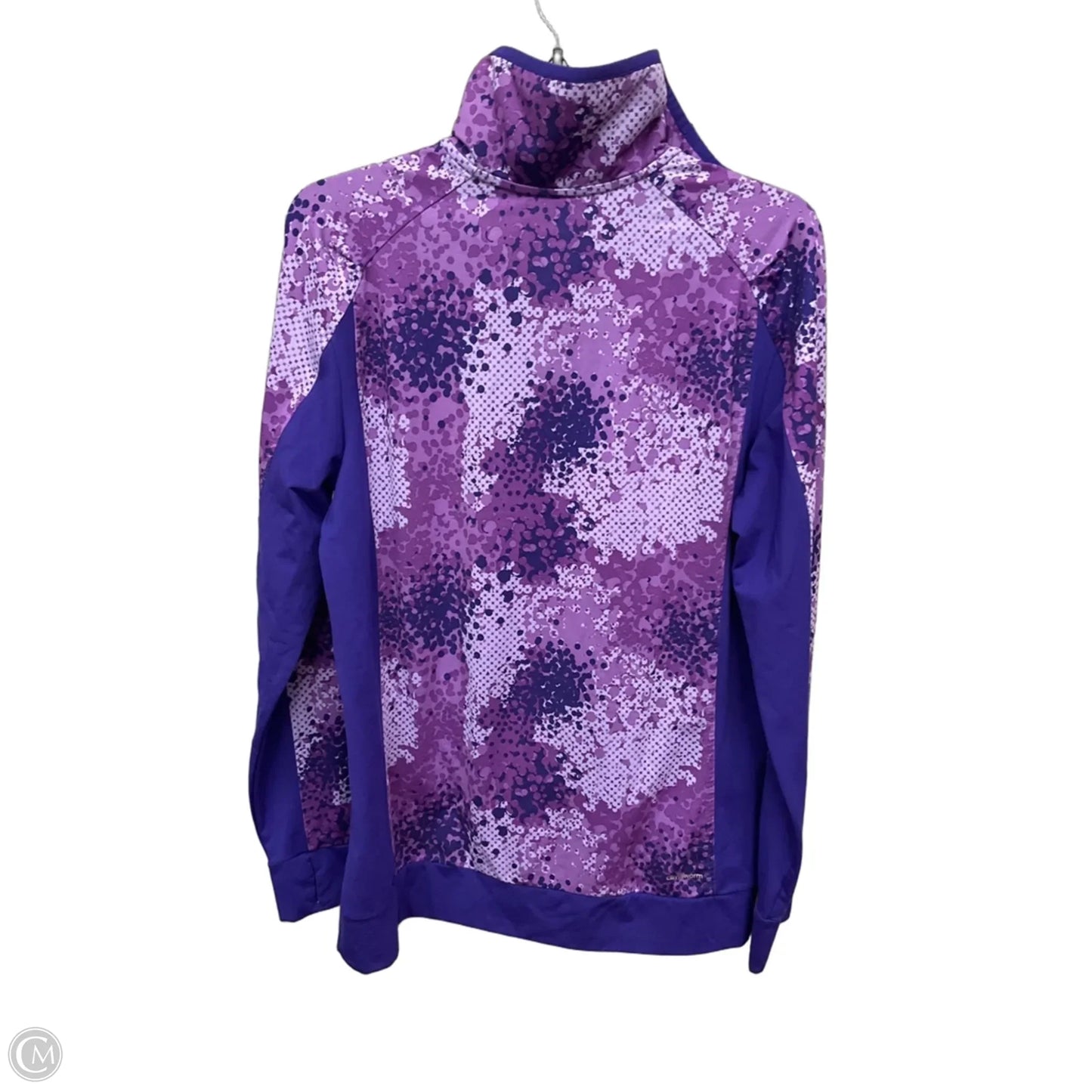 Athletic Top Long Sleeve Collar By Adidas In Purple, Size: Xl