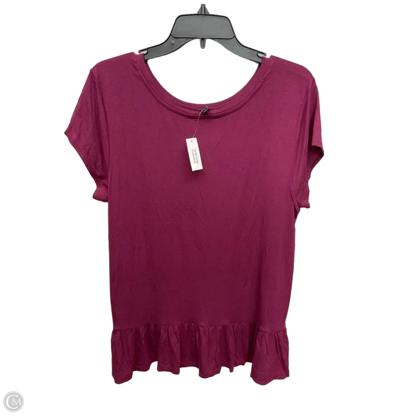 Top Short Sleeve Basic By Banana Republic In Purple, Size: L