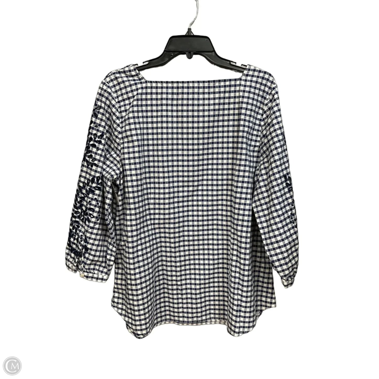 Top 3/4 Sleeve By Talbots In Checkered Pattern, Size: Xl