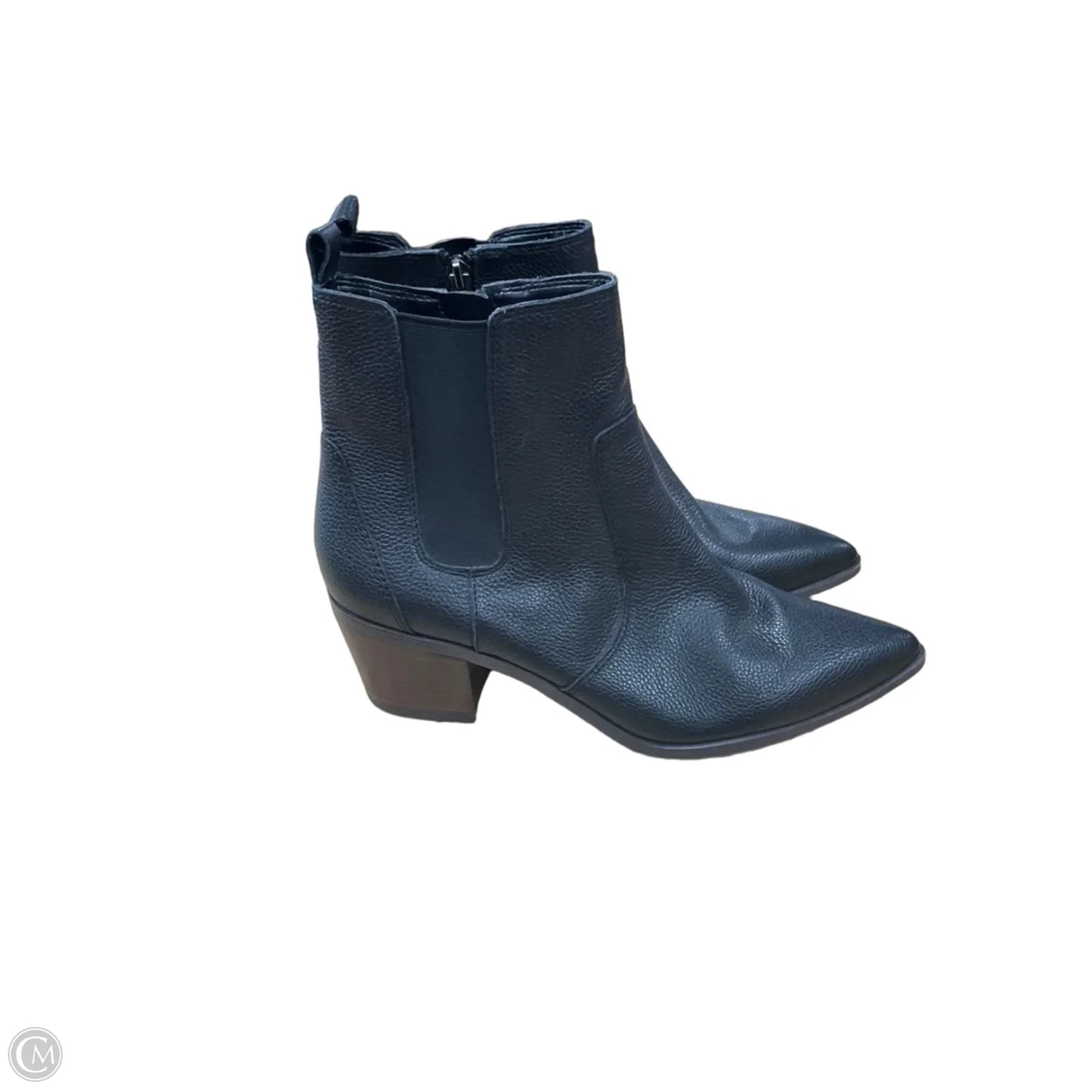 Boots Ankle Heels By Franco Sarto In Black & Brown, Size: 8.5
