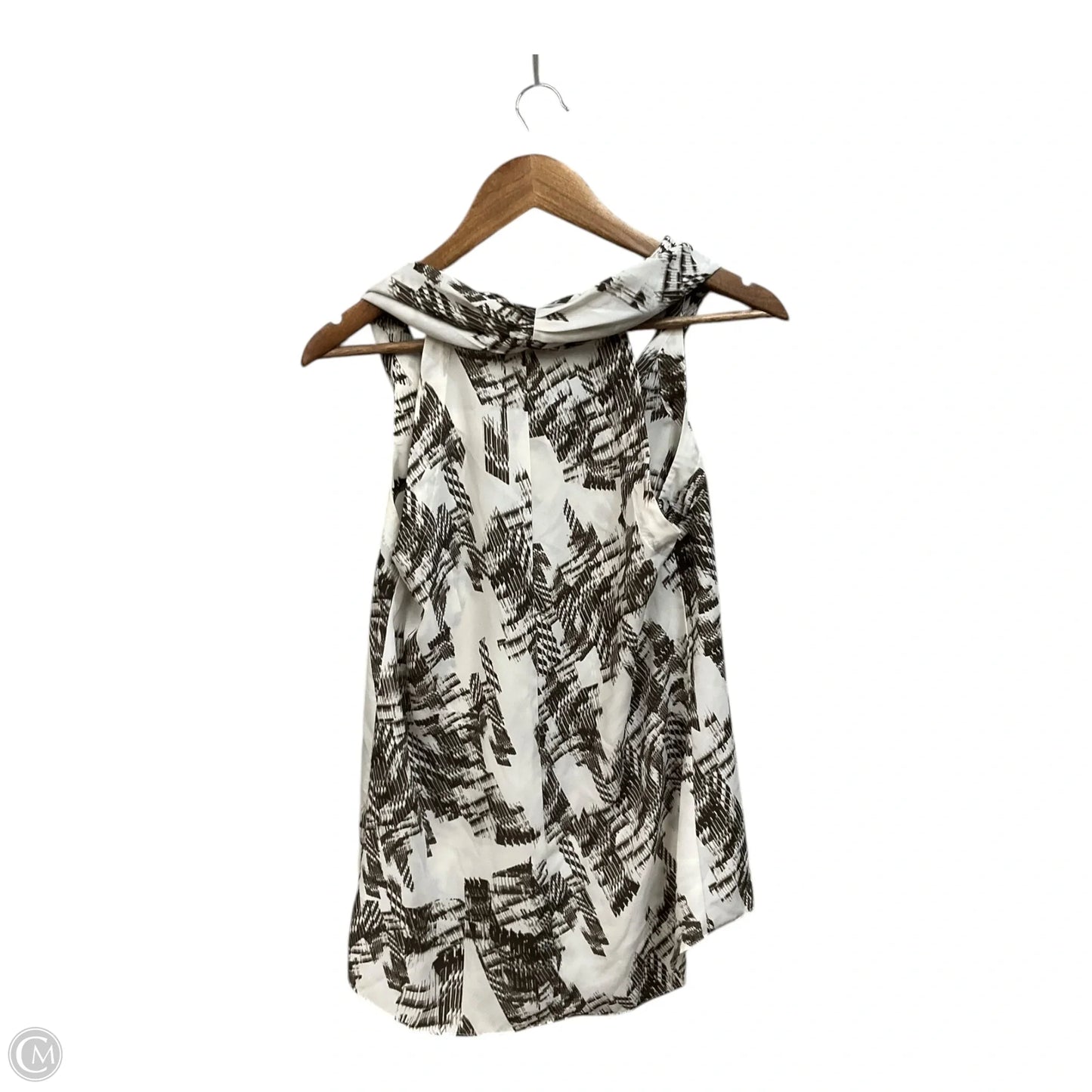 Top Sleeveless By Calvin Klein In Brown & White, Size: S