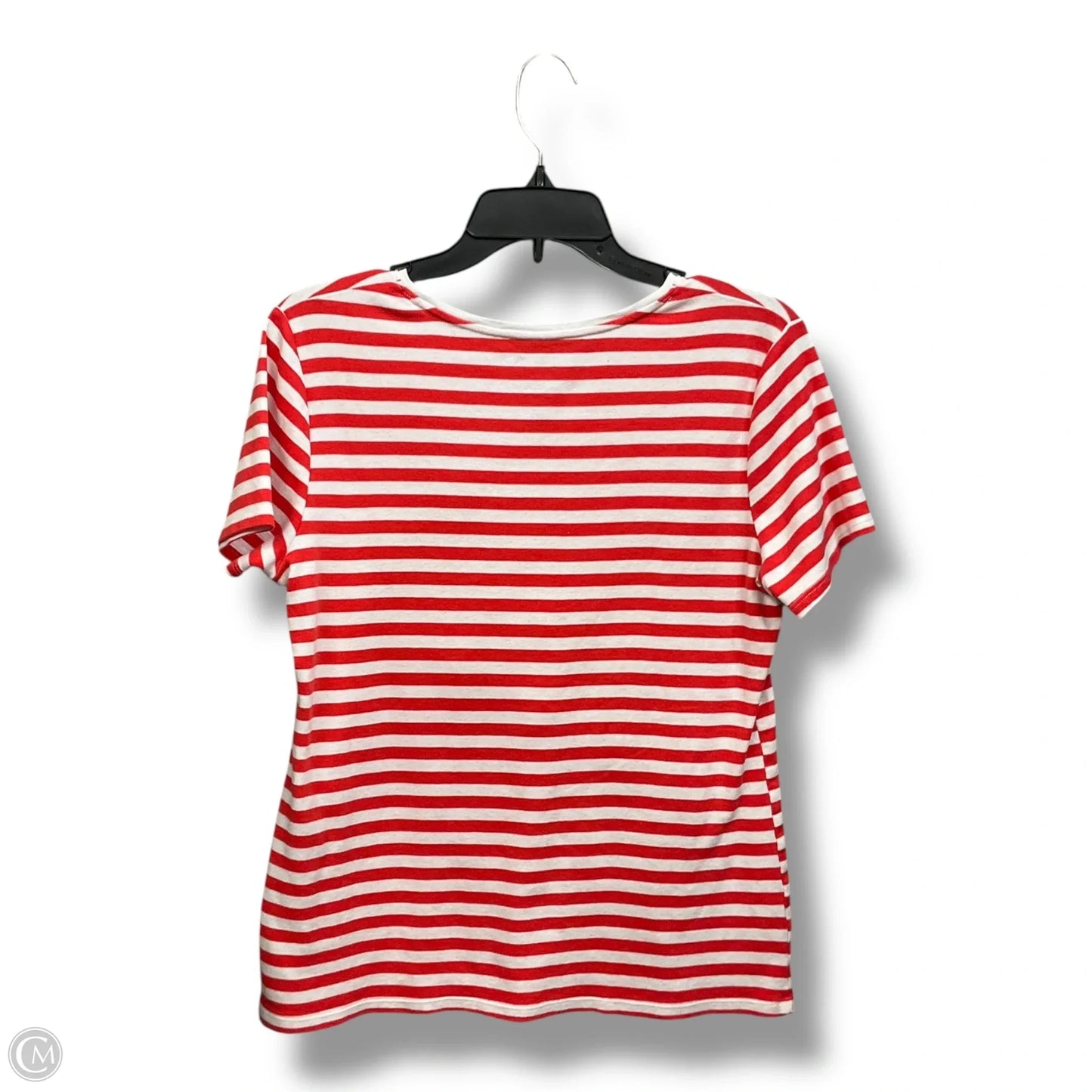 Top Short Sleeve By Croft And Barrow In Striped Pattern, Size: M