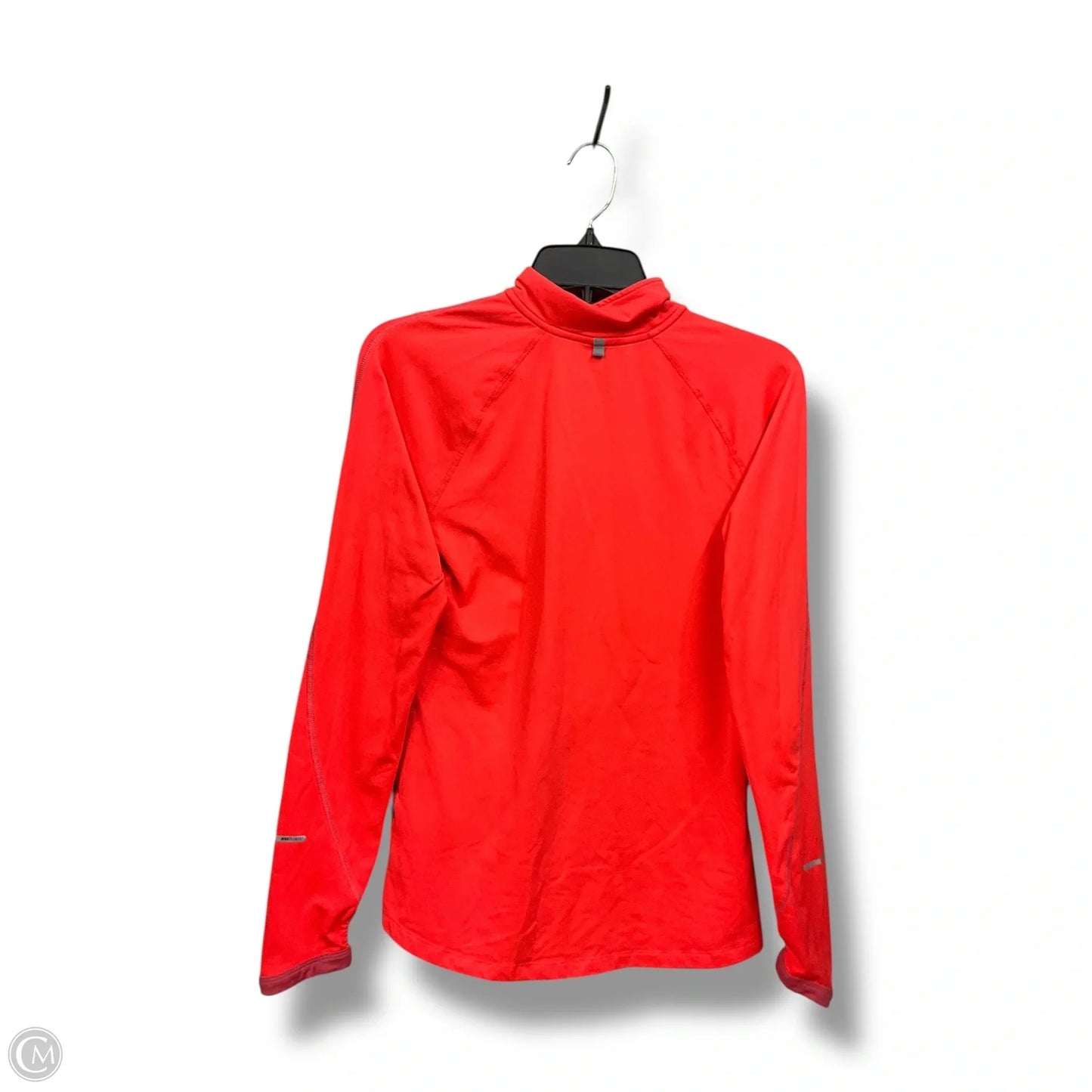 Athletic Top Long Sleeve Collar By Nike Apparel In Coral, Size: S