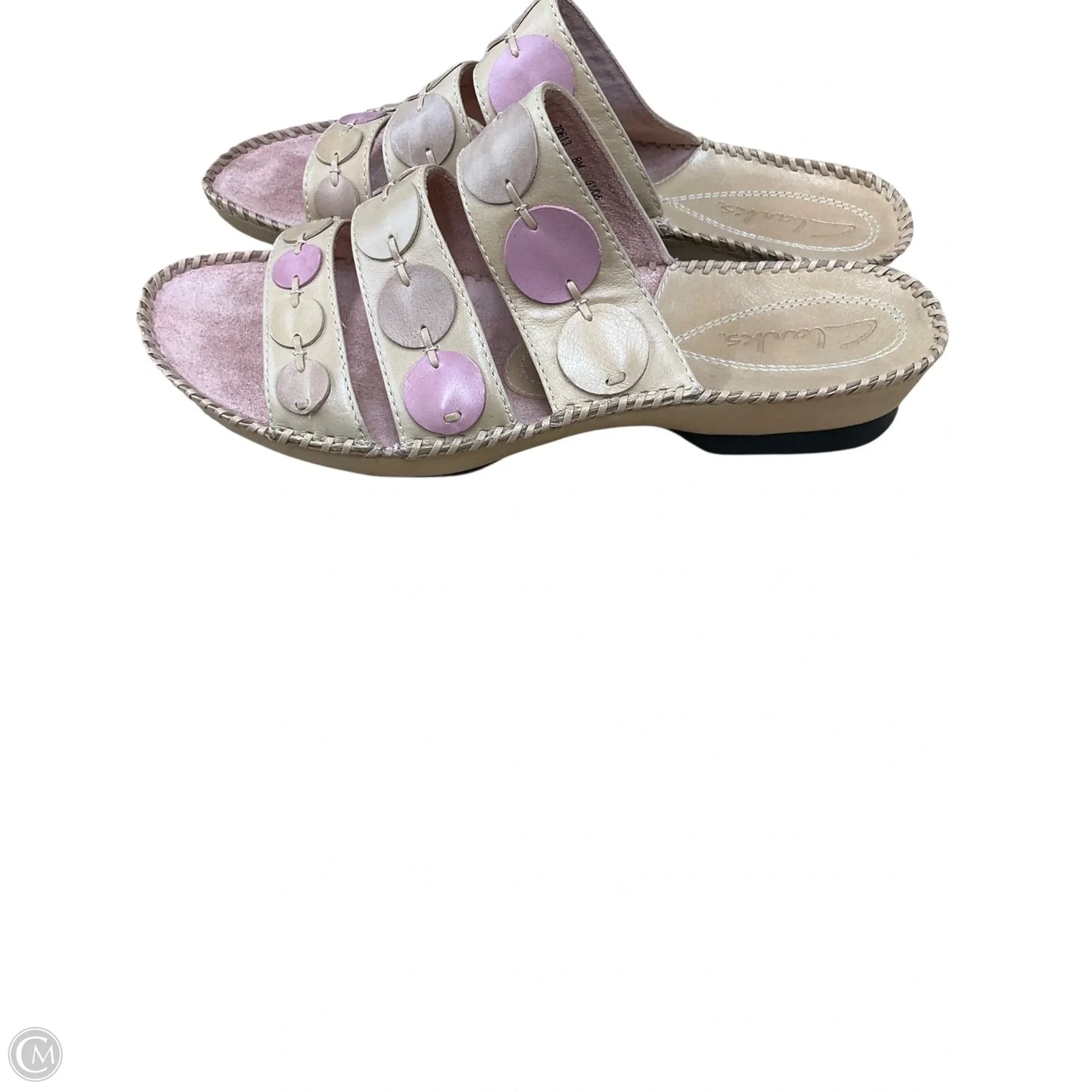 Sandals Flats By Clarks In Pink & Tan, Size: 8
