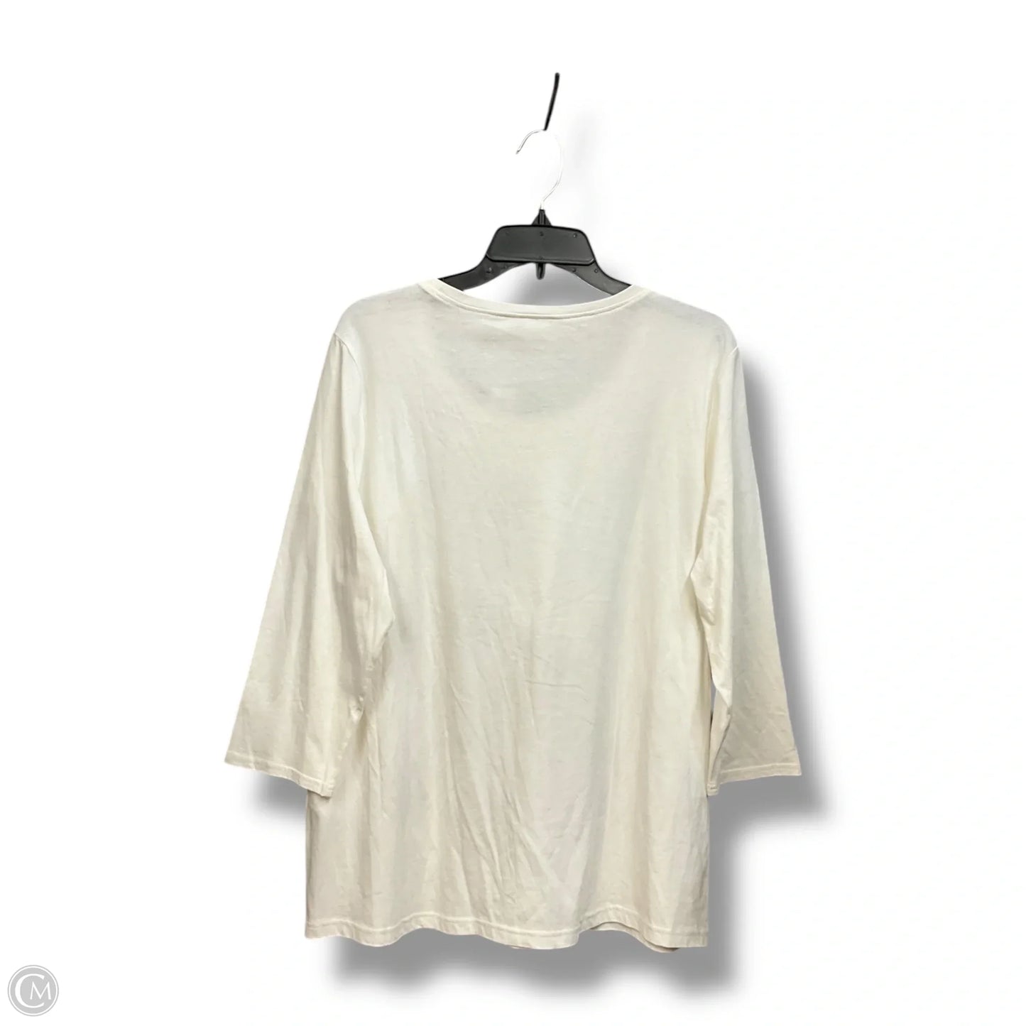 Top 3/4 Sleeve By Zenergy By Chicos In White, Size: L