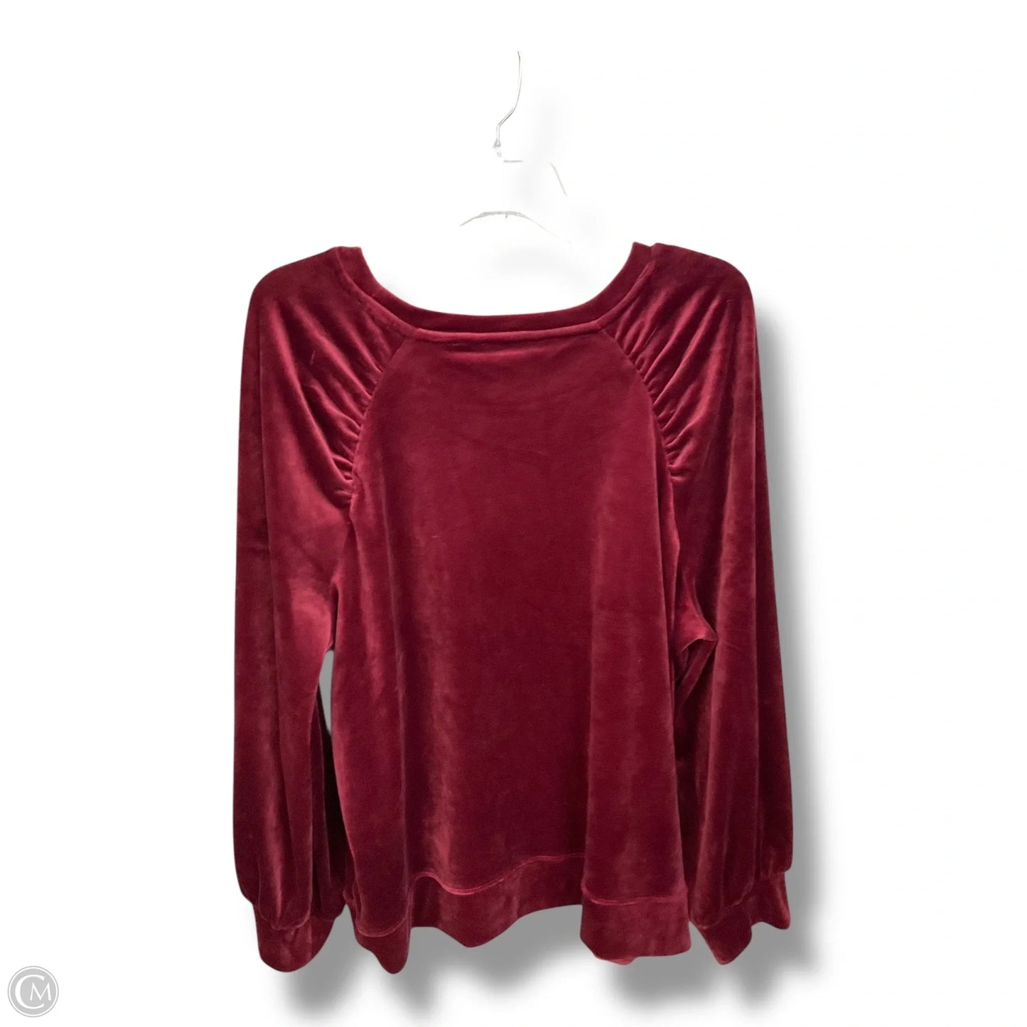 Top Long Sleeve By Simply Vera In Maroon, Size: Xl