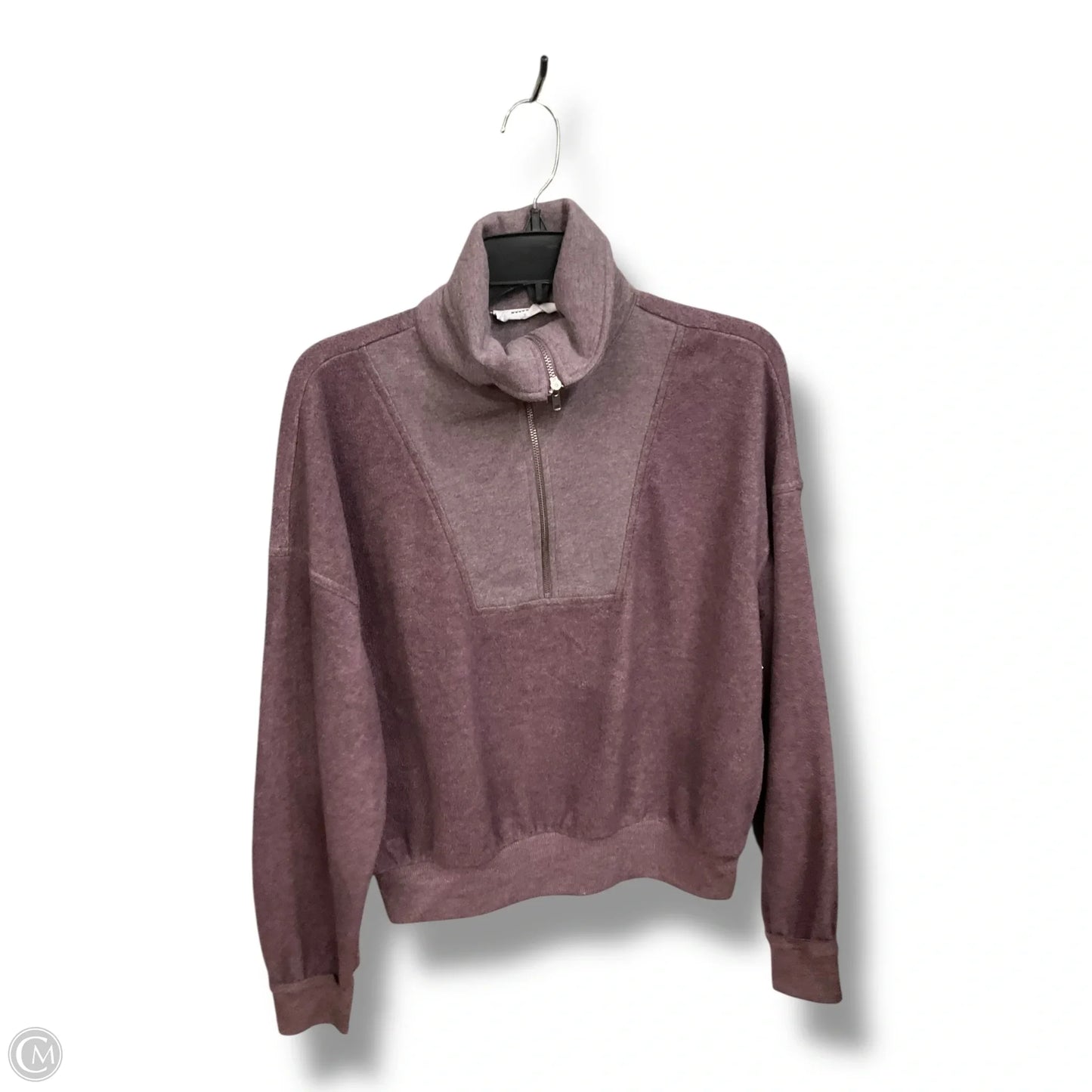 Athletic Top Long Sleeve Collar By Double Zero In Purple, Size: S