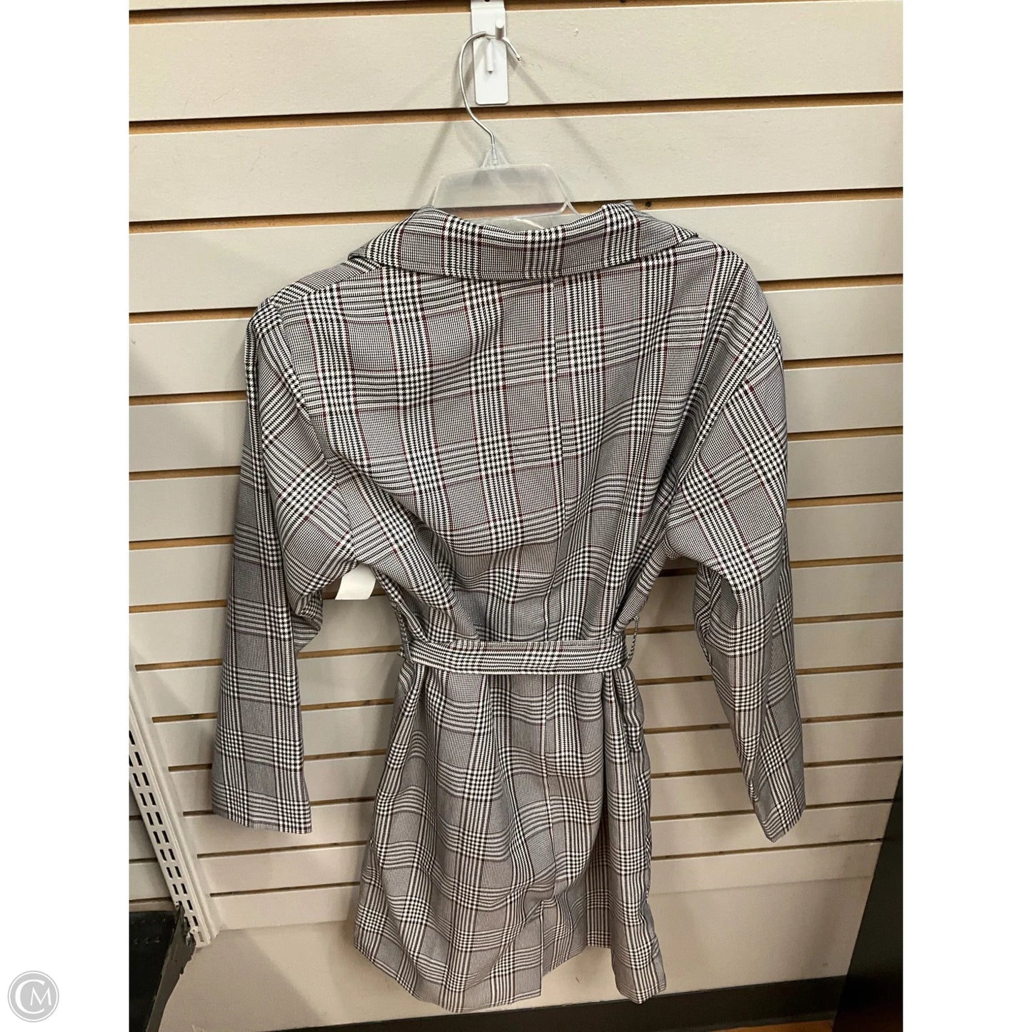 Coat Peacoat By Love Tree In Plaid Pattern, Size: L