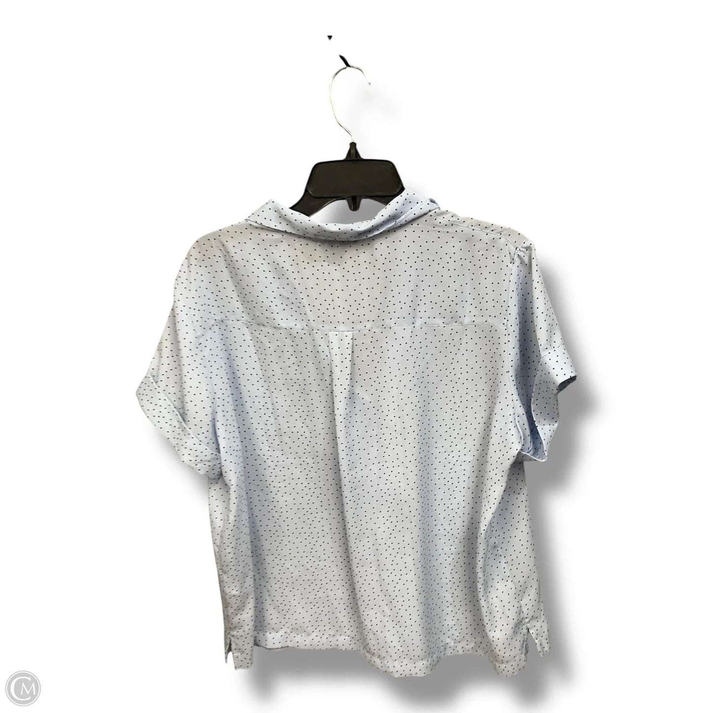 Blouse Short Sleeve By Banana Republic In Polkadot Pattern, Size: L