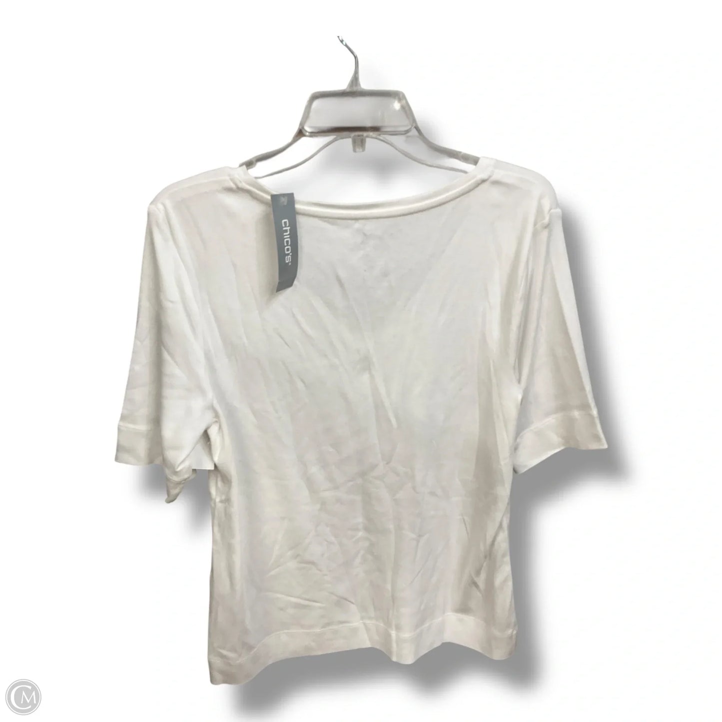 Top Short Sleeve Basic By Chicos In White, Size: L