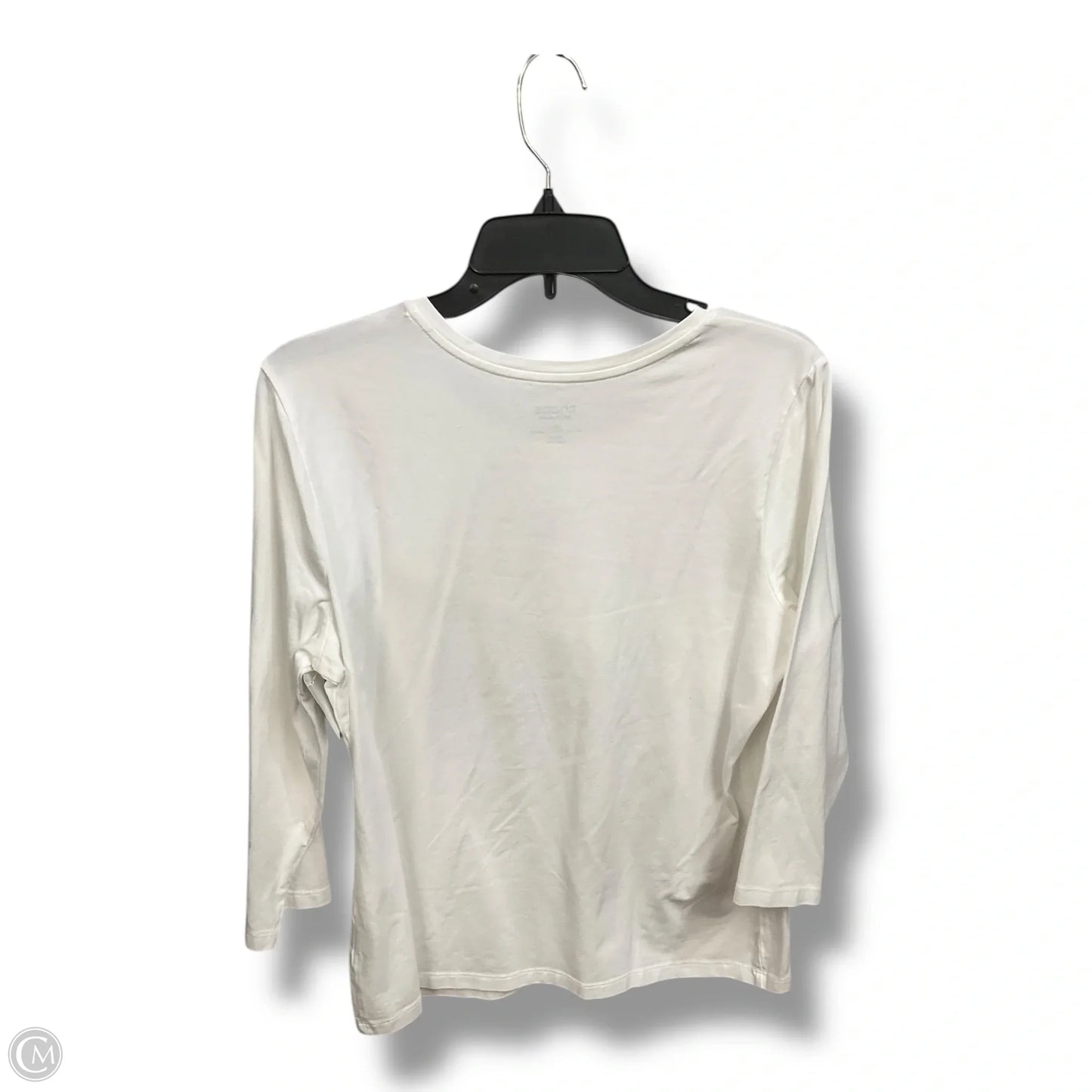 Top Long Sleeve Basic By Chicos In White, Size: L