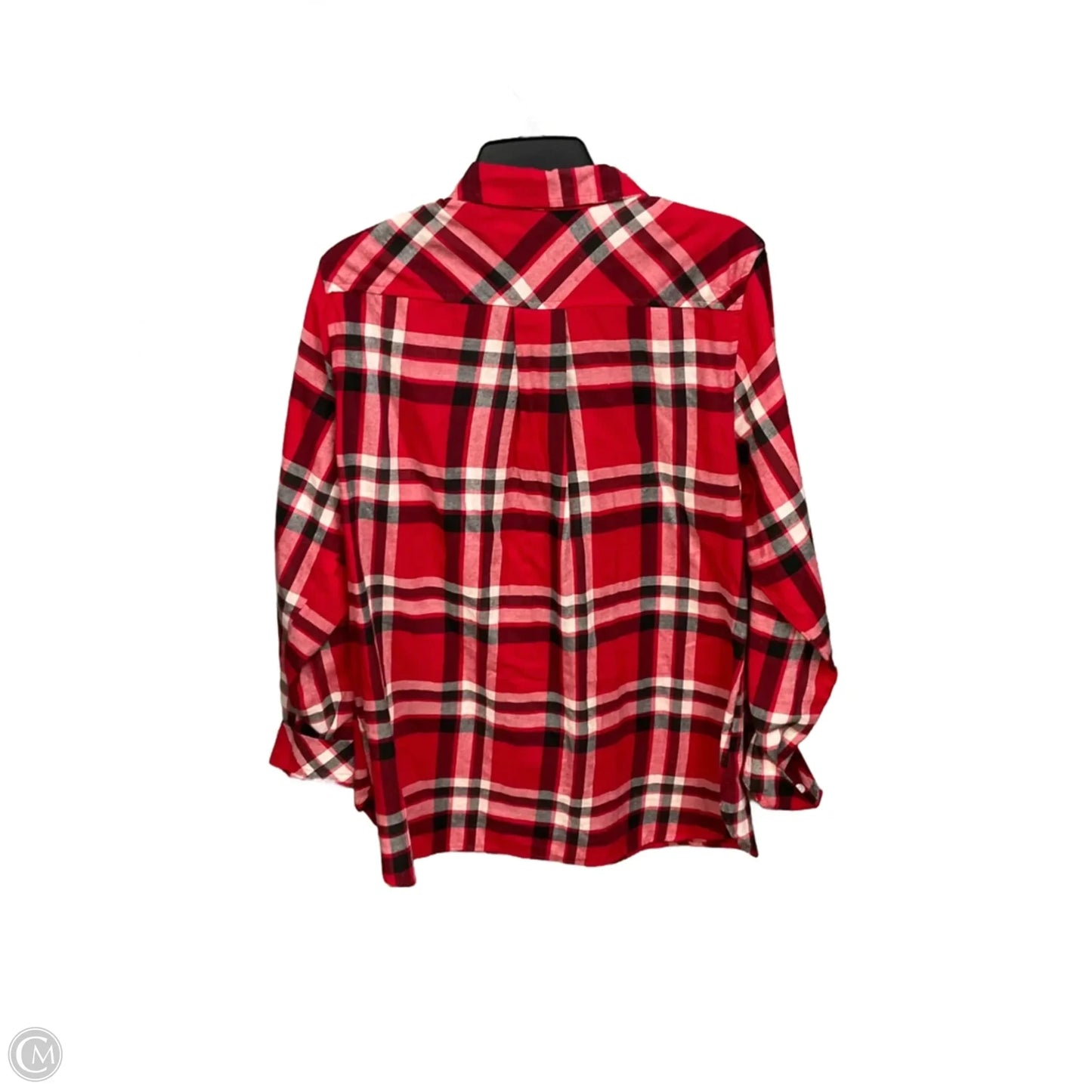 Top Long Sleeve By Croft And Barrow In Plaid Pattern, Size: Xl