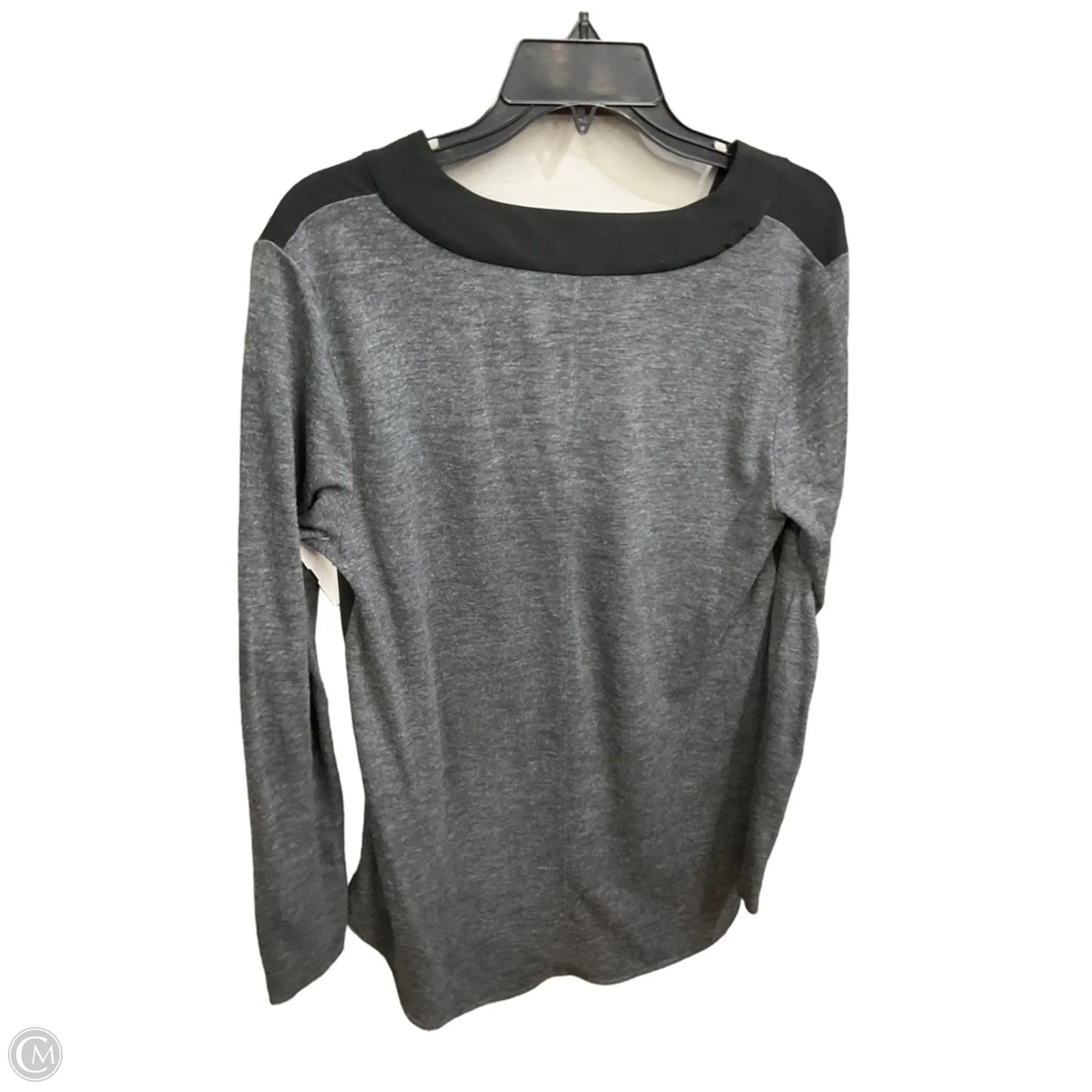 Top Long Sleeve Basic By Loft In Black & Grey, Size: M
