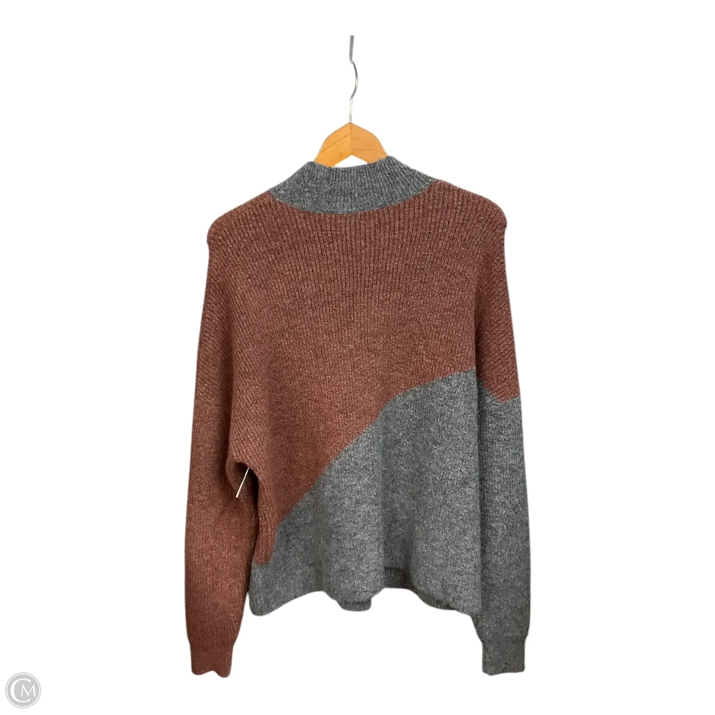 Sweater By Como Vintage In Brown & Grey, Size: Xl