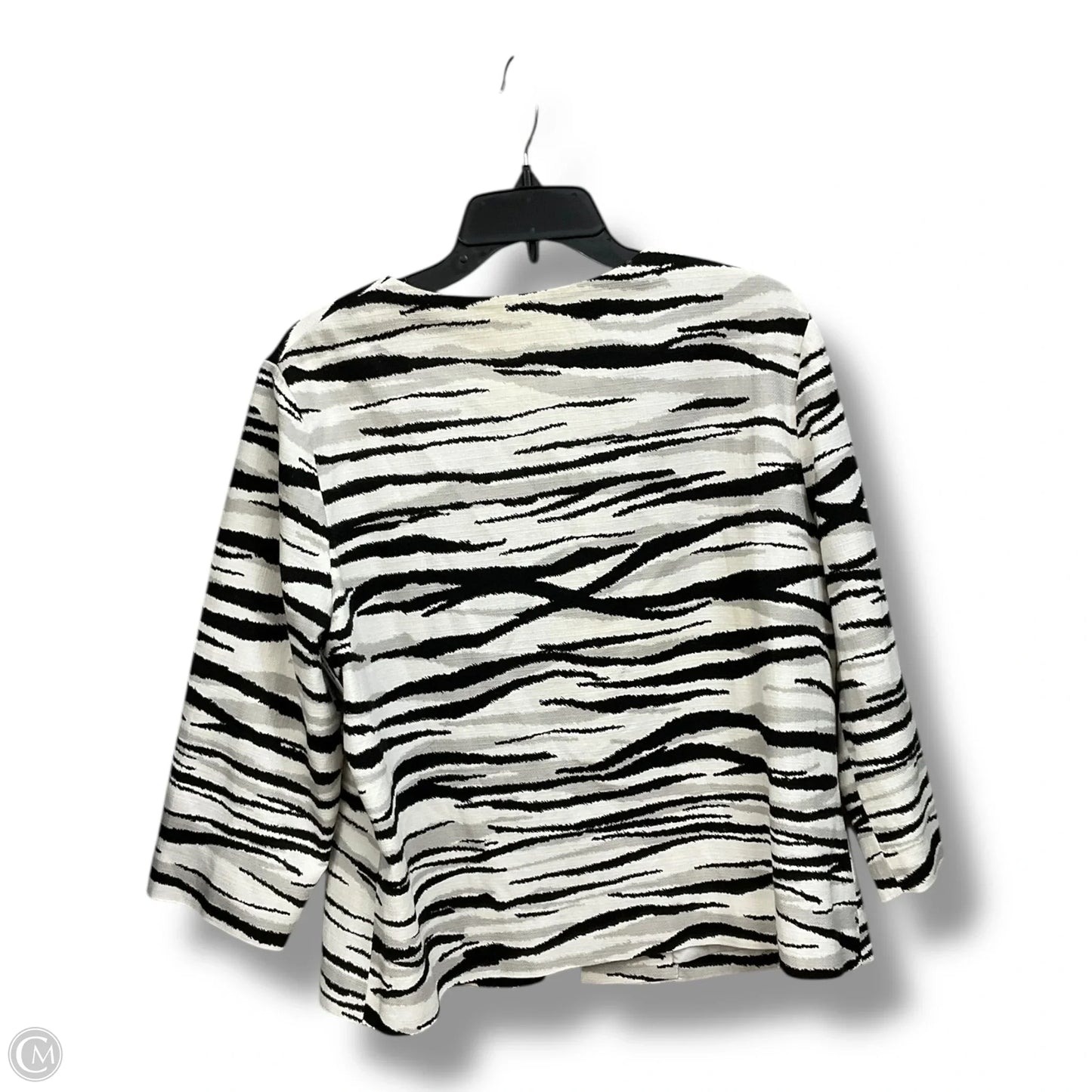 Blazer By Chicos In Black & White, Size: L