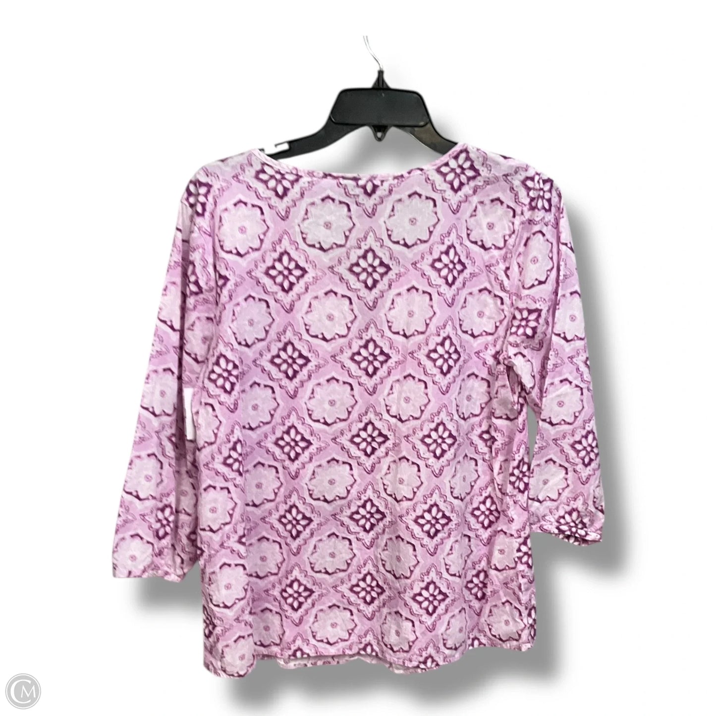 Blouse 3/4 Sleeve By J. Jill In Purple & White, Size: Xs