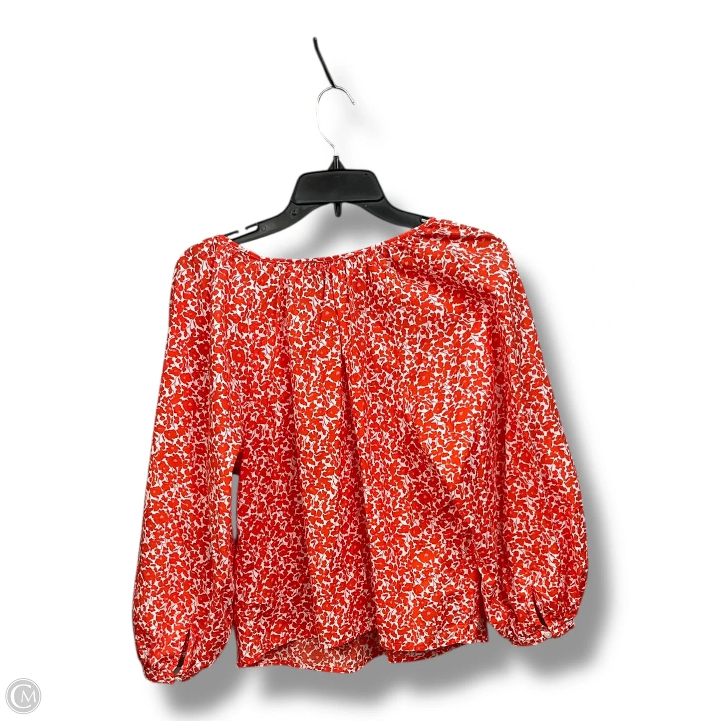 Blouse 3/4 Sleeve By Universal Thread In Orange & White, Size: Xs