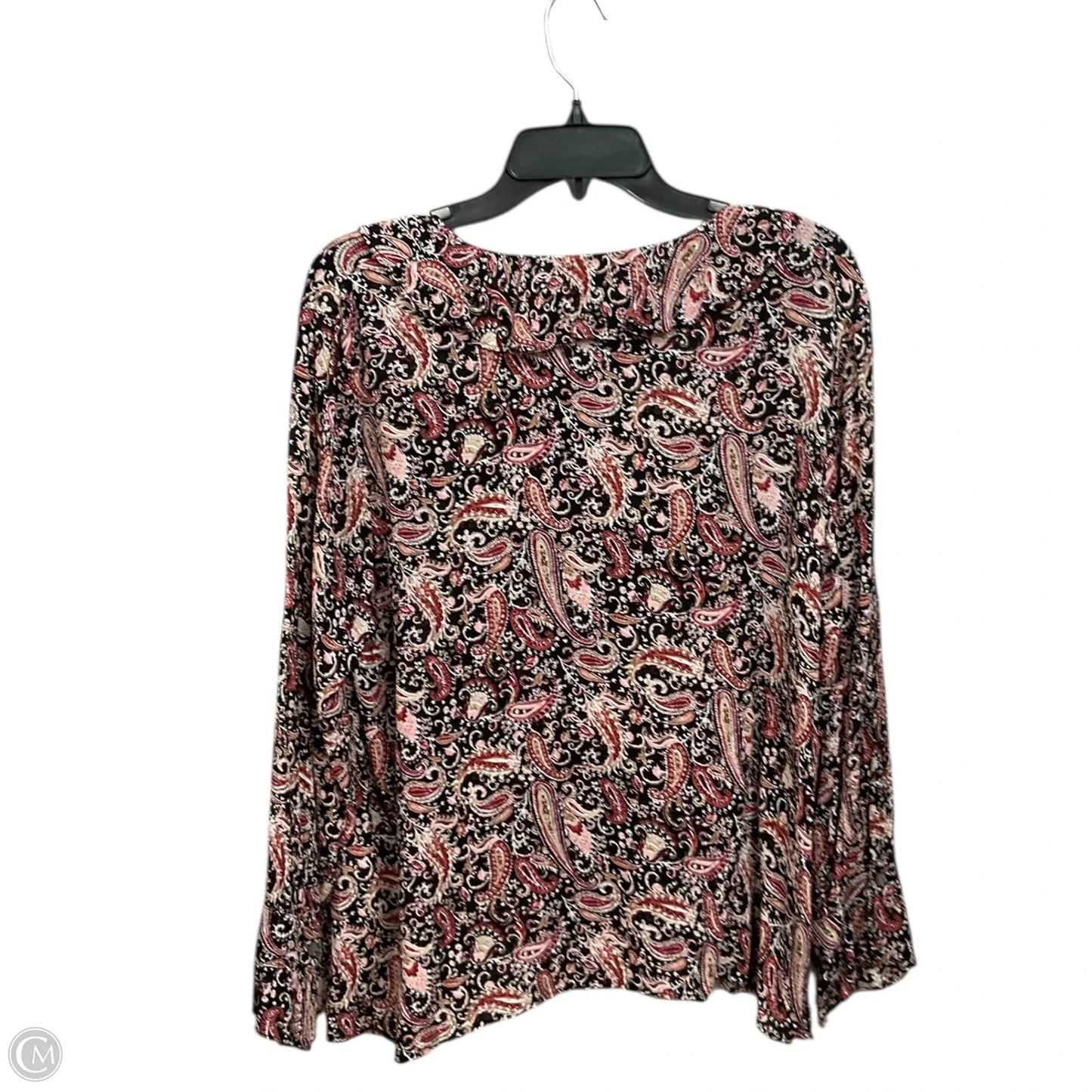 Blouse Long Sleeve By J. Jill In Paisley Print, Size: L