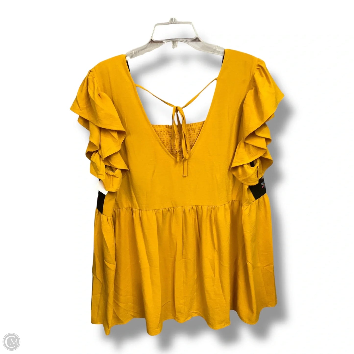 Top Sleeveless By Oddi In Yellow, Size: 3x