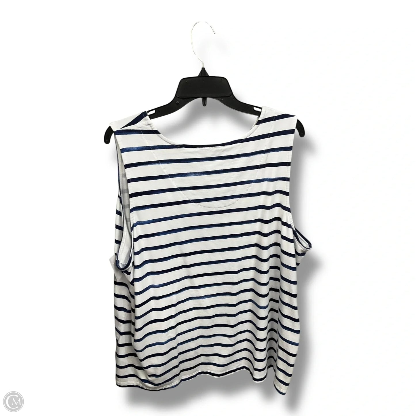 Top Sleeveless By Denim And Company In Striped Pattern, Size: 3x