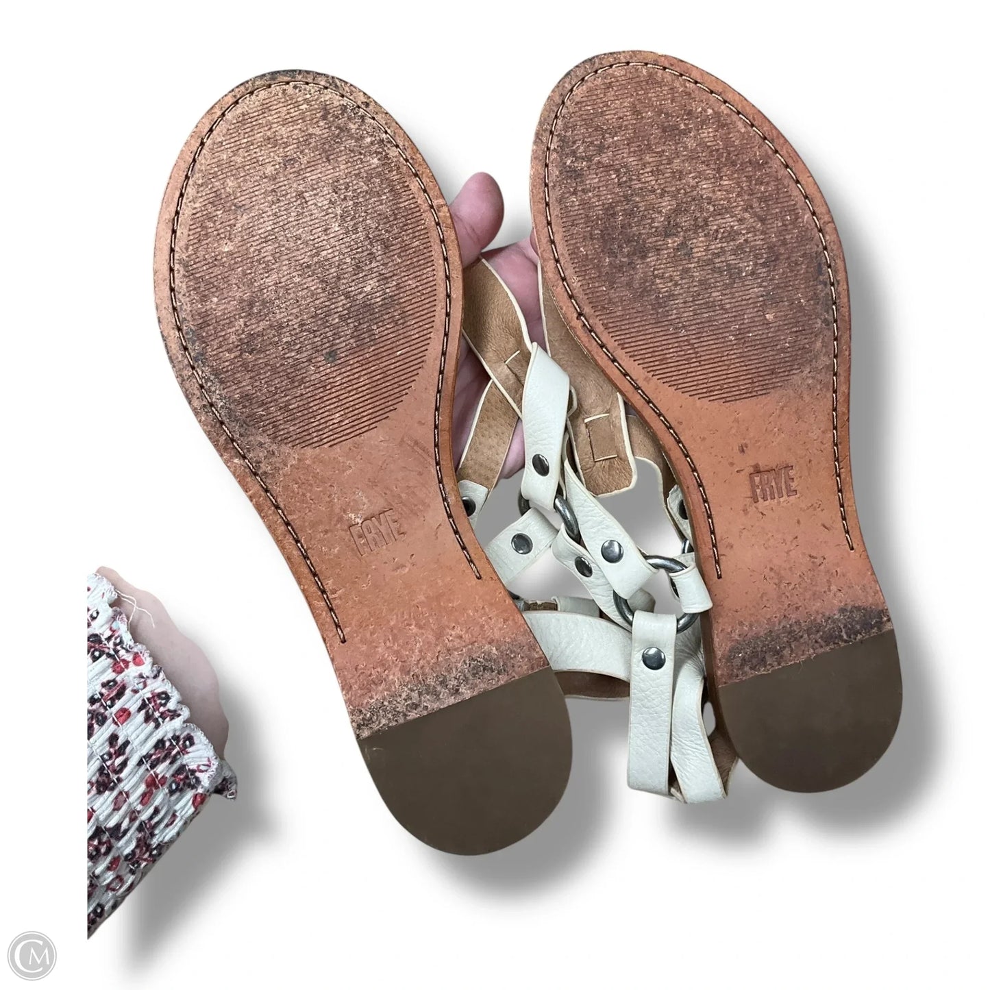 Sandals Designer By Frye In Beige, Size: 8.5