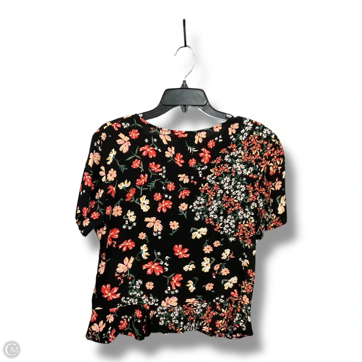 Top Short Sleeve By H&m In Floral Print, Size: Large