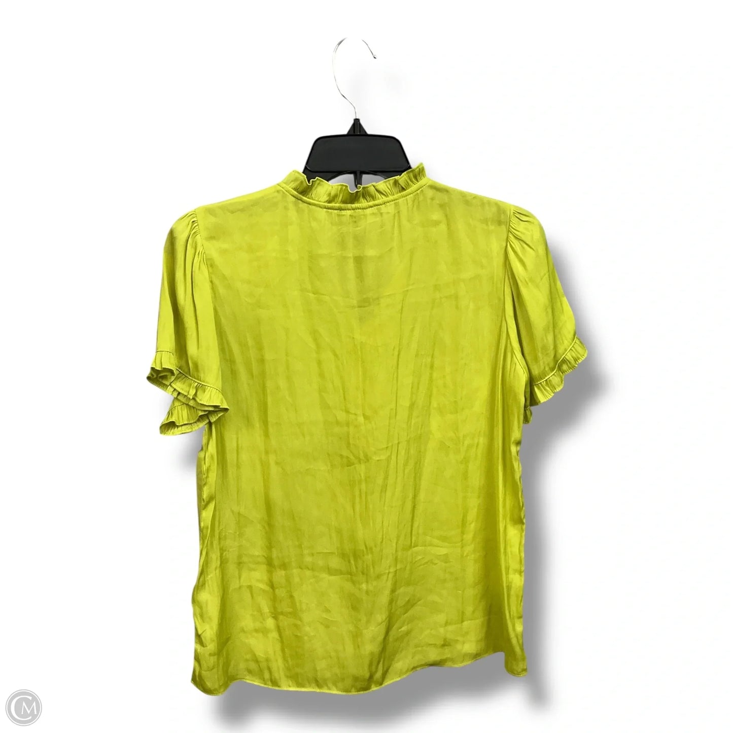 Blouse Short Sleeve By Tahari By Arthur Levine In Chartreuse, Size: Sp