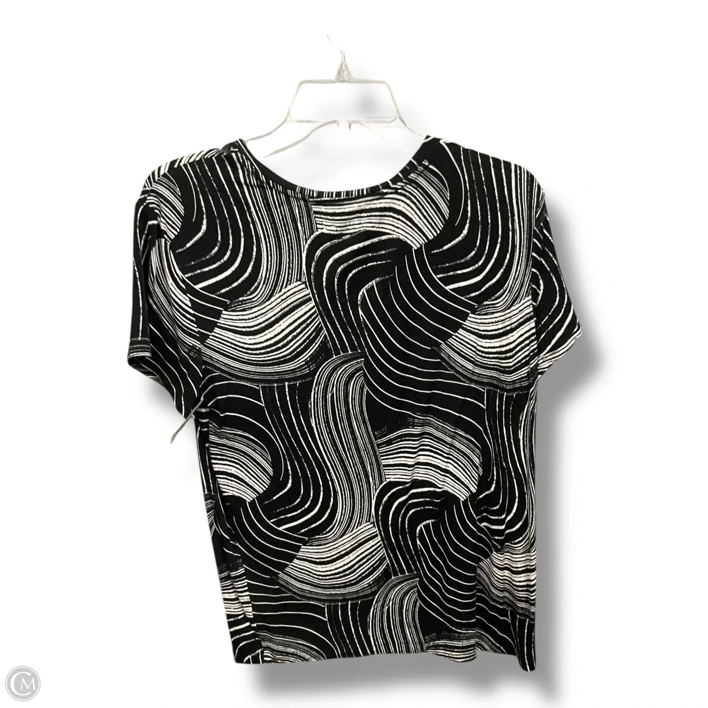 Top Short Sleeve By Nine West Apparel In Black & White, Size: M