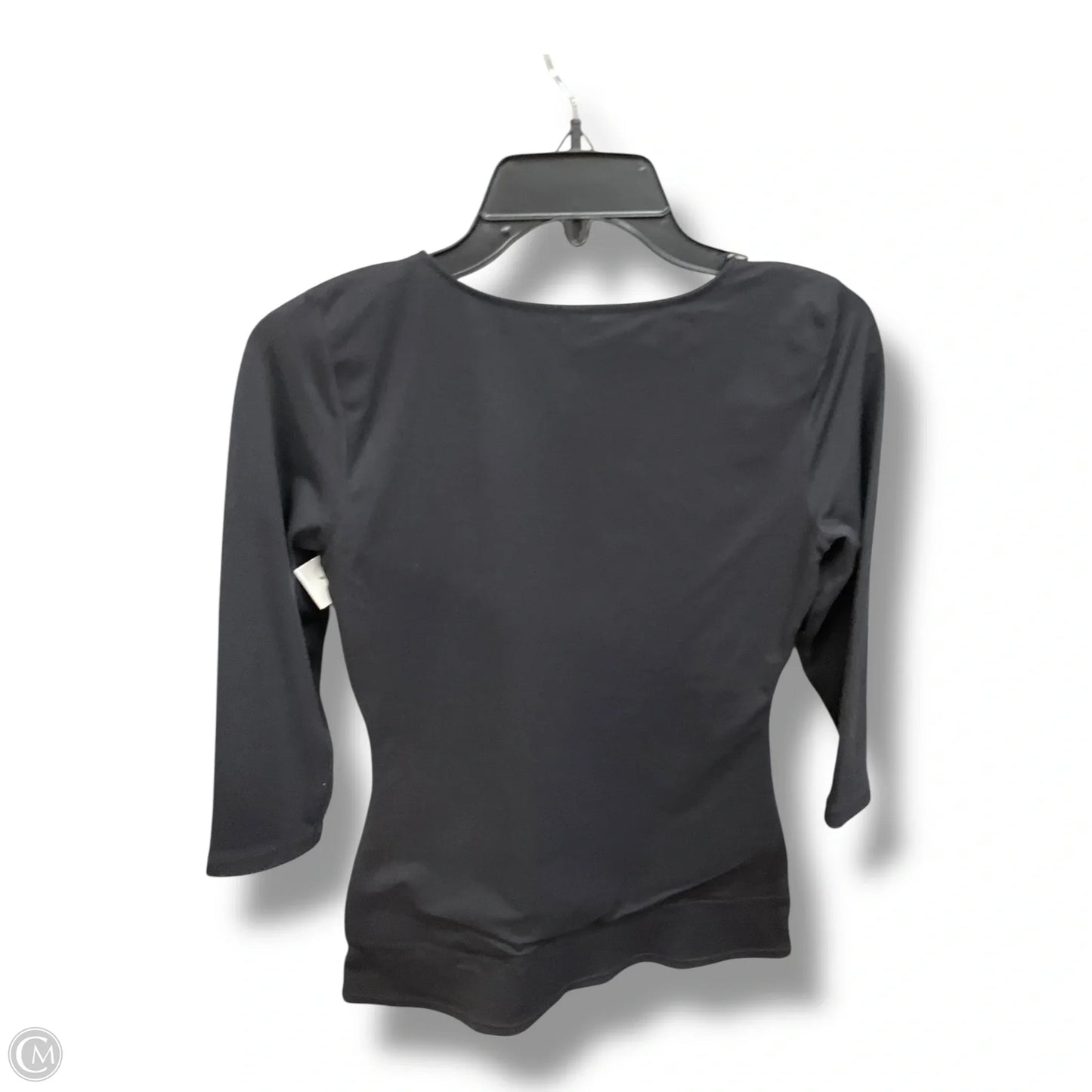 Top 3/4 Sleeve By Flexees In Black, Size: L