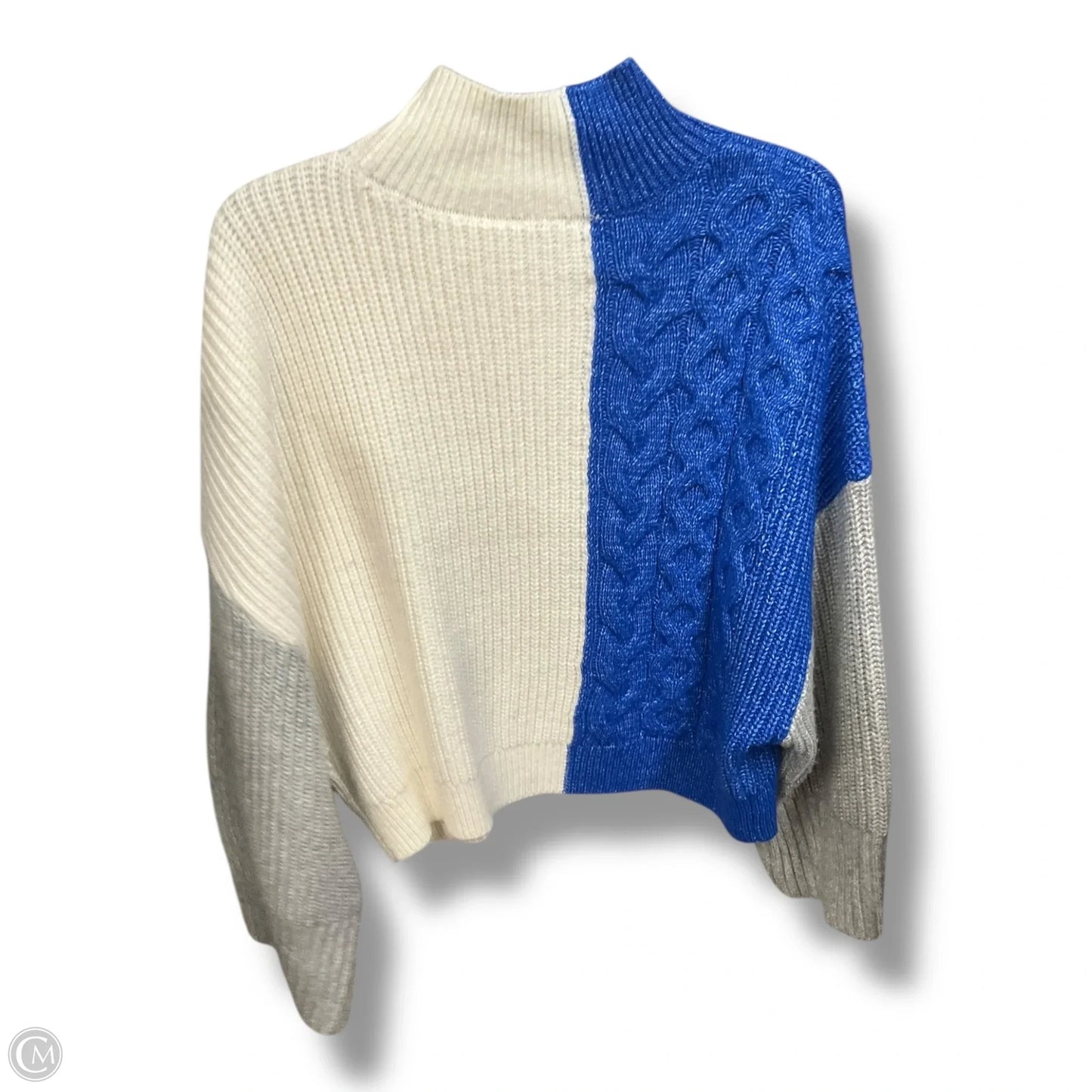 Sweater By Express In Blue & Grey, Size: M