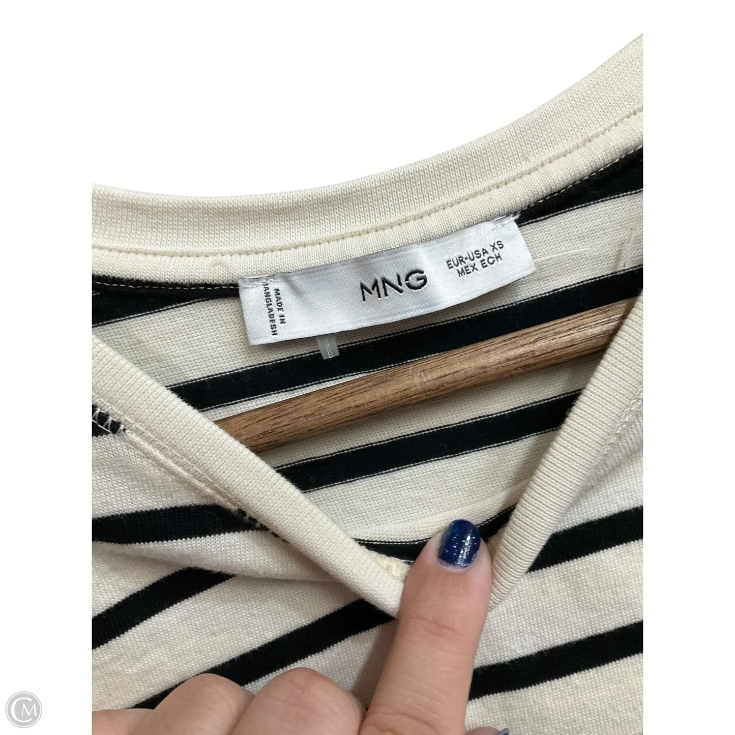 Top Long Sleeve By Mng In Striped Pattern, Size: Xs