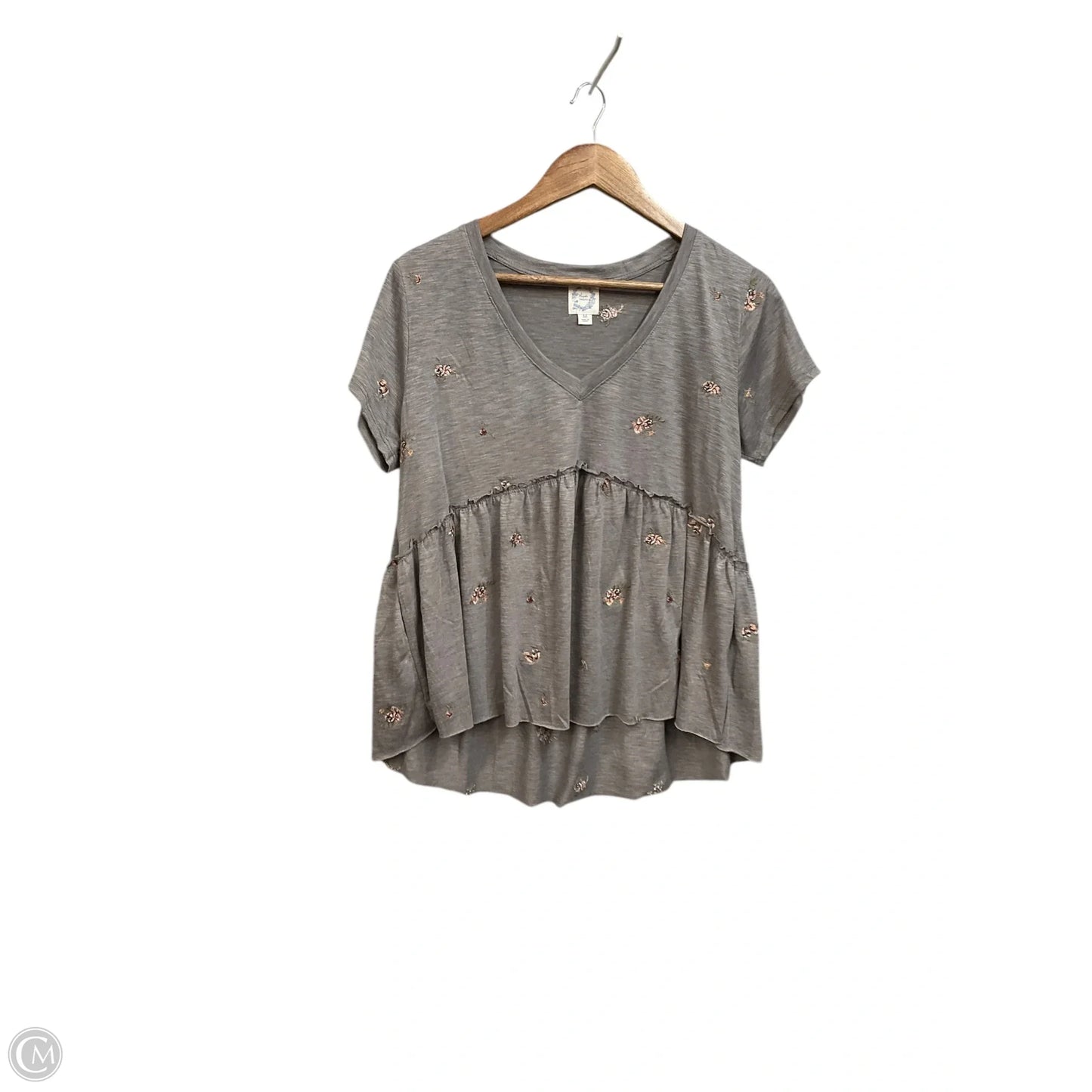 Top Short Sleeve By Blue Rain In Grey, Size: M