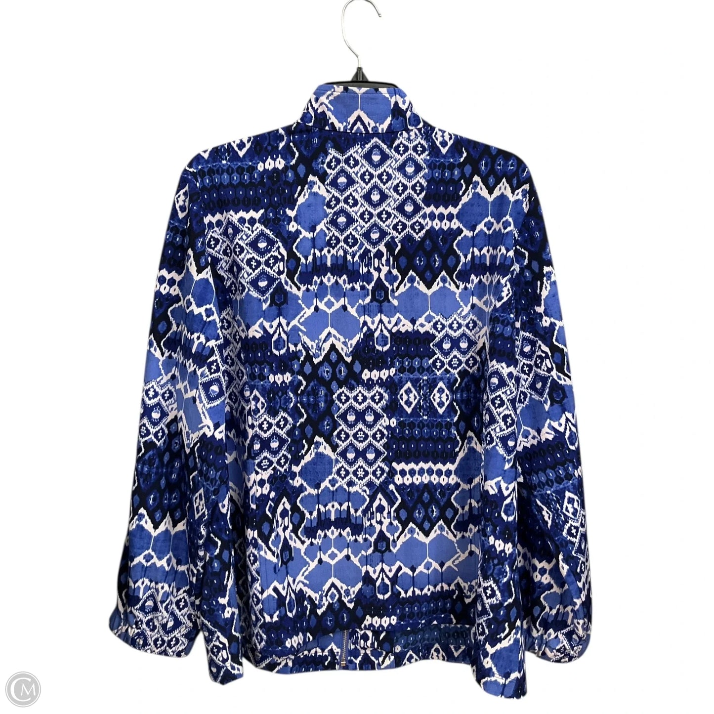 Jacket Other By Chicos In Blue & White, Size: Xl