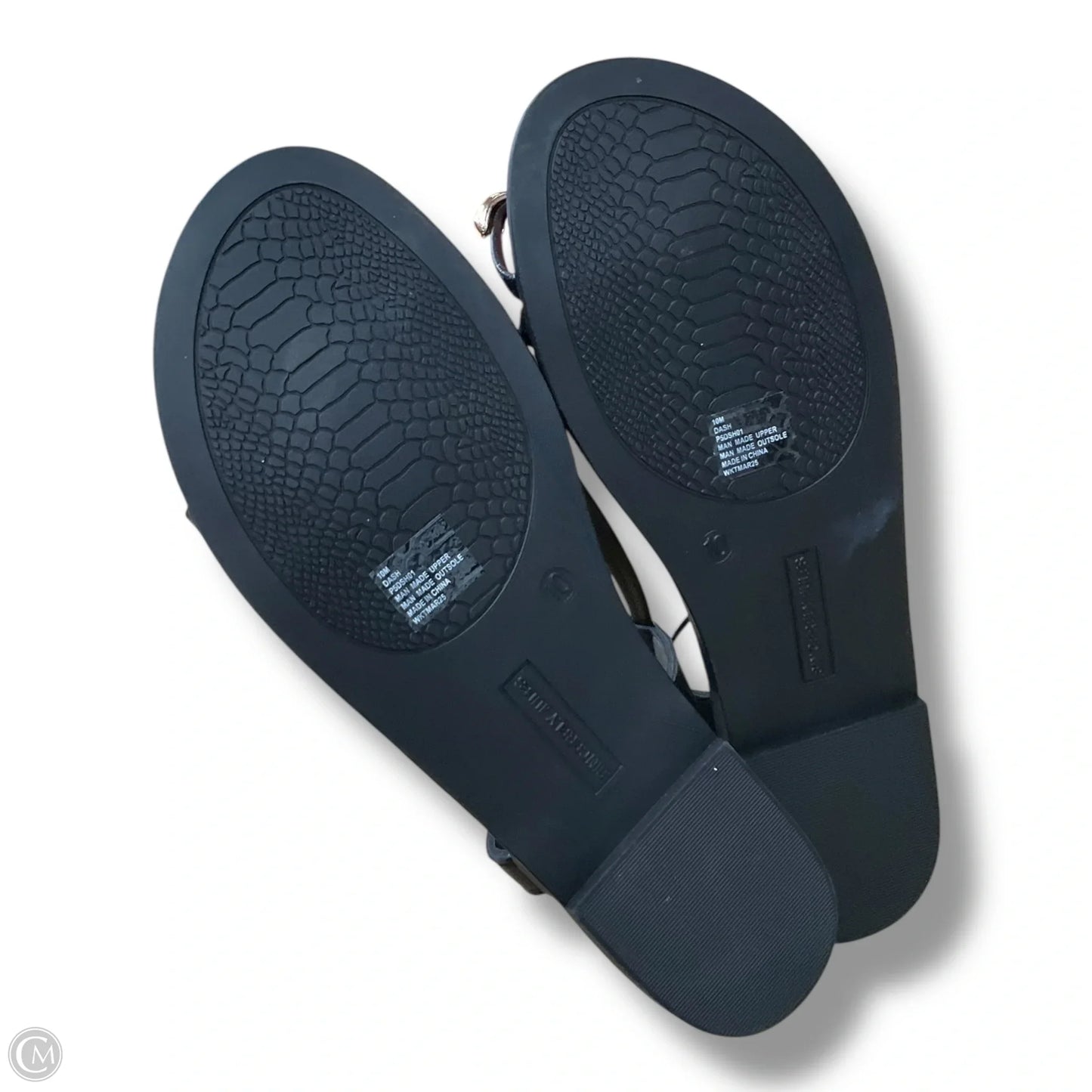 Sandals Flats By Clothes Mentor In Black, Size: 10