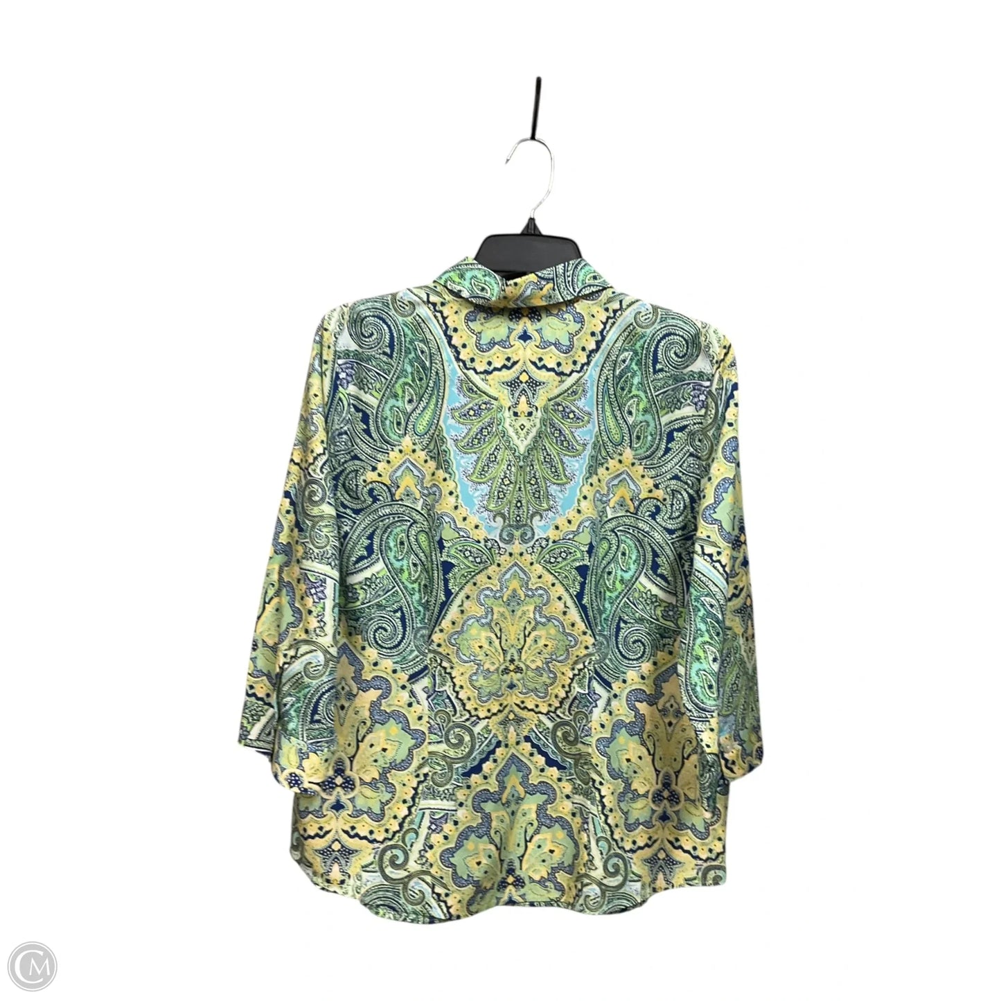 Blouse Long Sleeve By Chicos In Green, Size: M