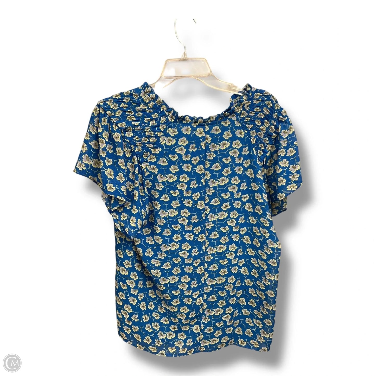 Blouse Short Sleeve By Melloday In Blue, Size: L